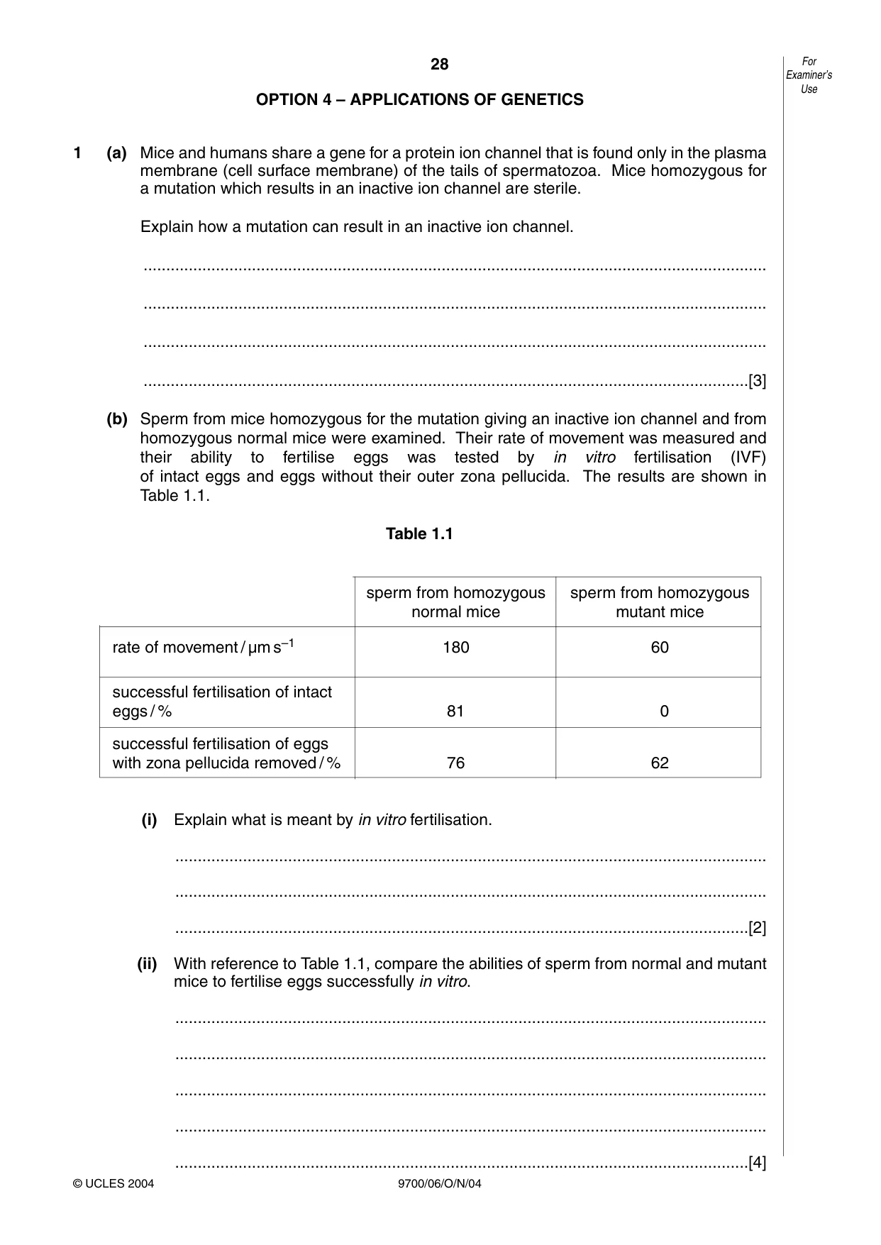 Cambridge A Level Biology 9700 2004 Oct/Nov Paper 6 · Variant 1 question paper, page 28 of 36