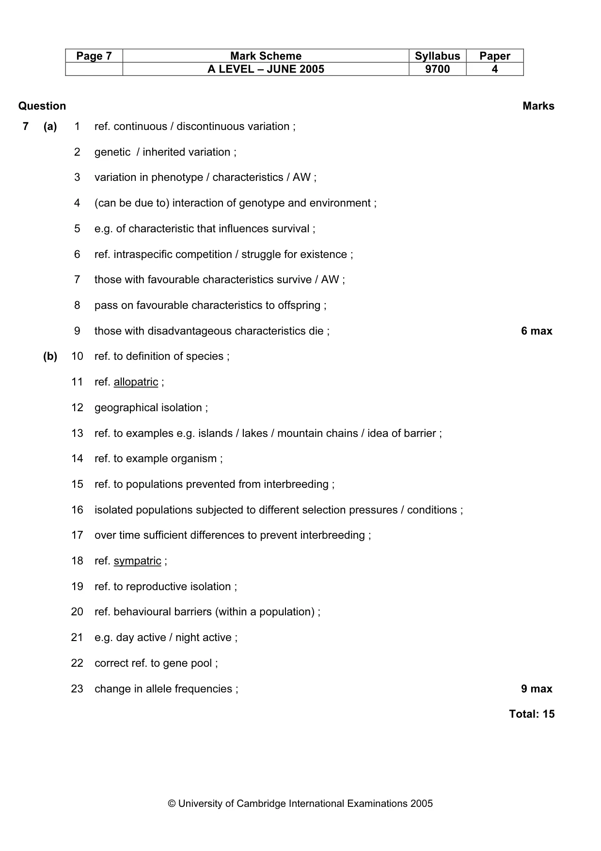 Mark scheme, page 10 of 10