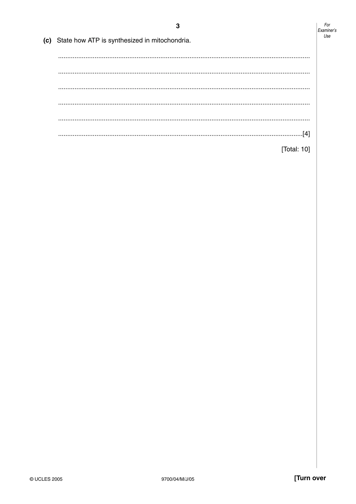 Cambridge A Level Biology 9700 2005 May/June Paper 4 · Variant 1 question paper, page 3 of 12