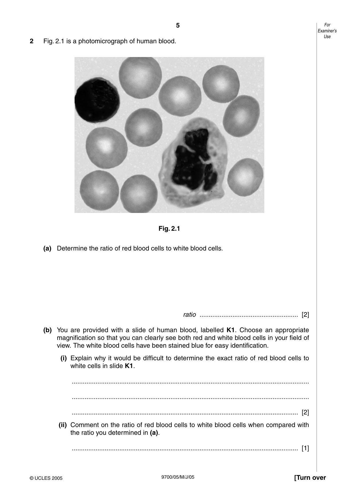 Cambridge A Level Biology 9700 2005 May/June Paper 5 · Variant 1 question paper, page 5 of 8