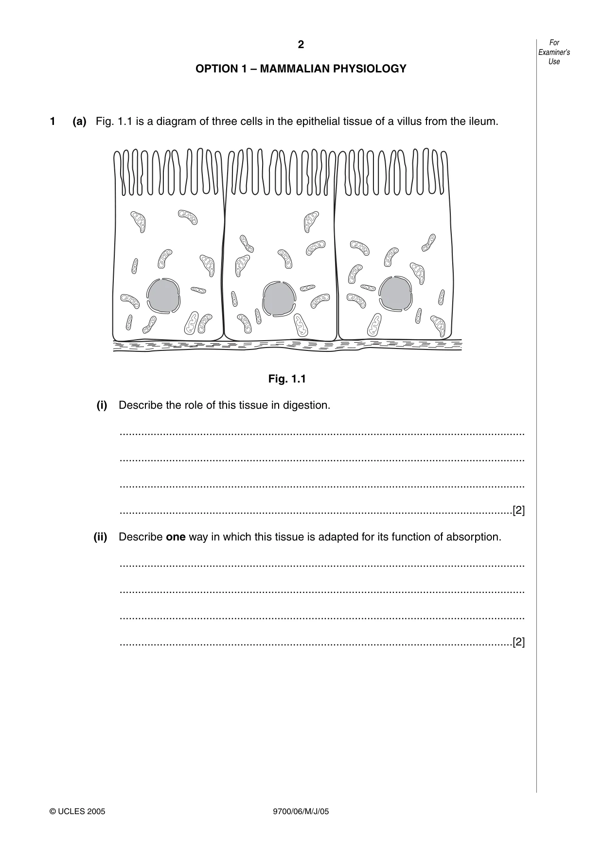 Cambridge A Level Biology 9700 2005 May/June Paper 6 · Variant 1 question paper, page 2 of 36