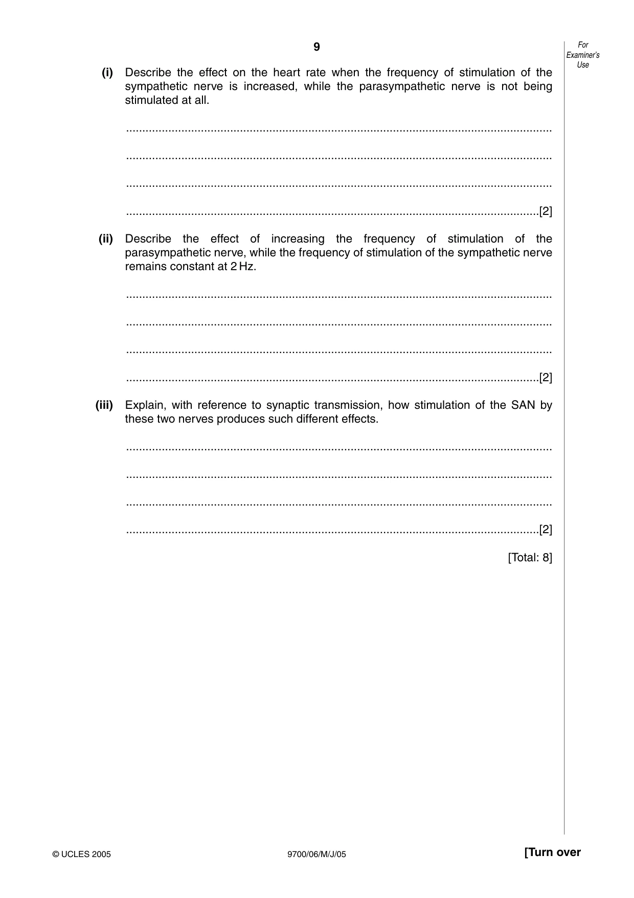 Cambridge A Level Biology 9700 2005 May/June Paper 6 · Variant 1 question paper, page 9 of 36