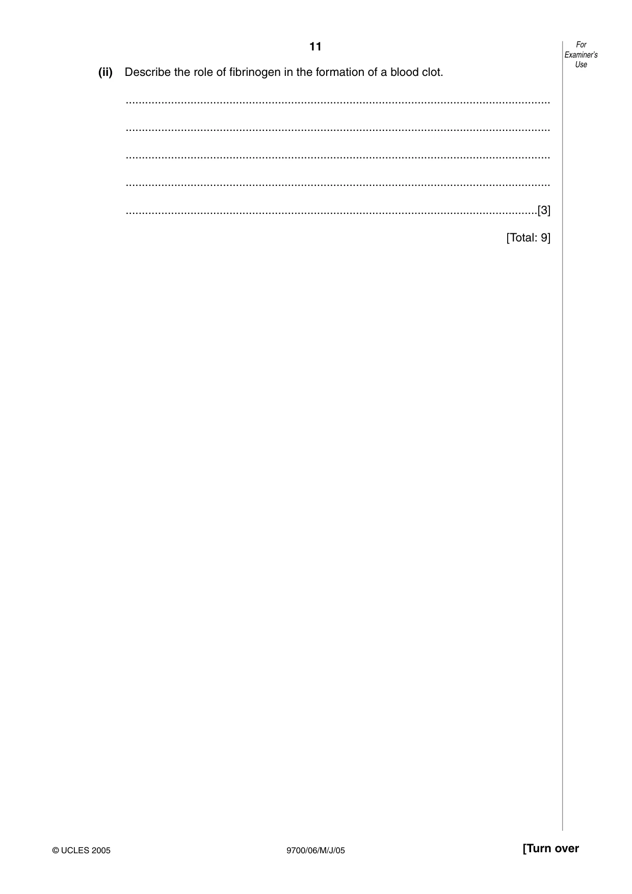 Cambridge A Level Biology 9700 2005 May/June Paper 6 · Variant 1 question paper, page 11 of 36