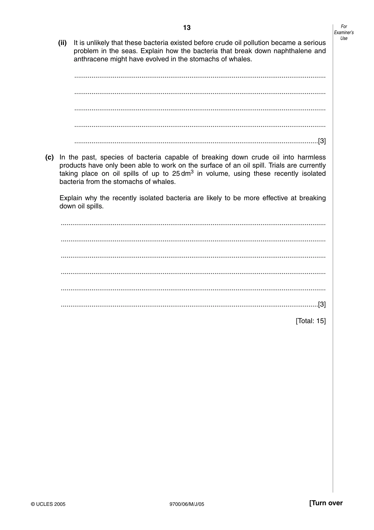 Cambridge A Level Biology 9700 2005 May/June Paper 6 · Variant 1 question paper, page 13 of 36
