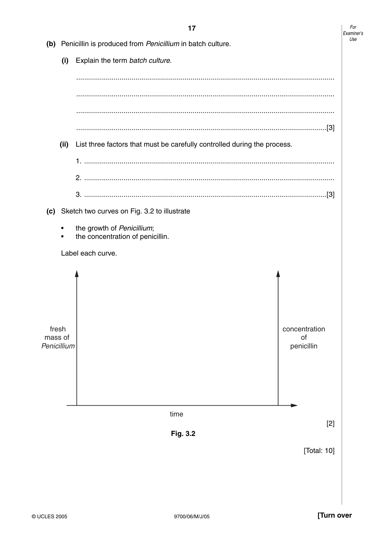 Cambridge A Level Biology 9700 2005 May/June Paper 6 · Variant 1 question paper, page 17 of 36