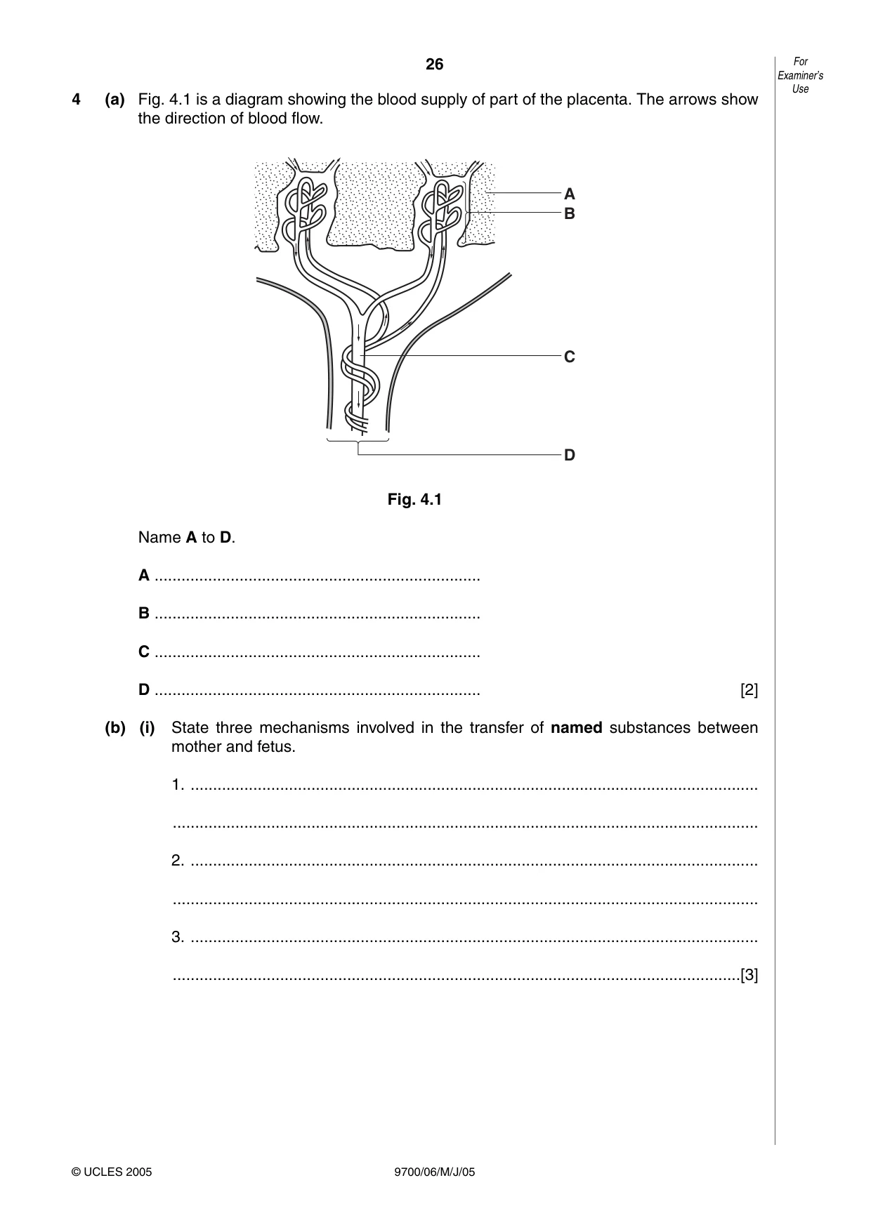 Cambridge A Level Biology 9700 2005 May/June Paper 6 · Variant 1 question paper, page 26 of 36