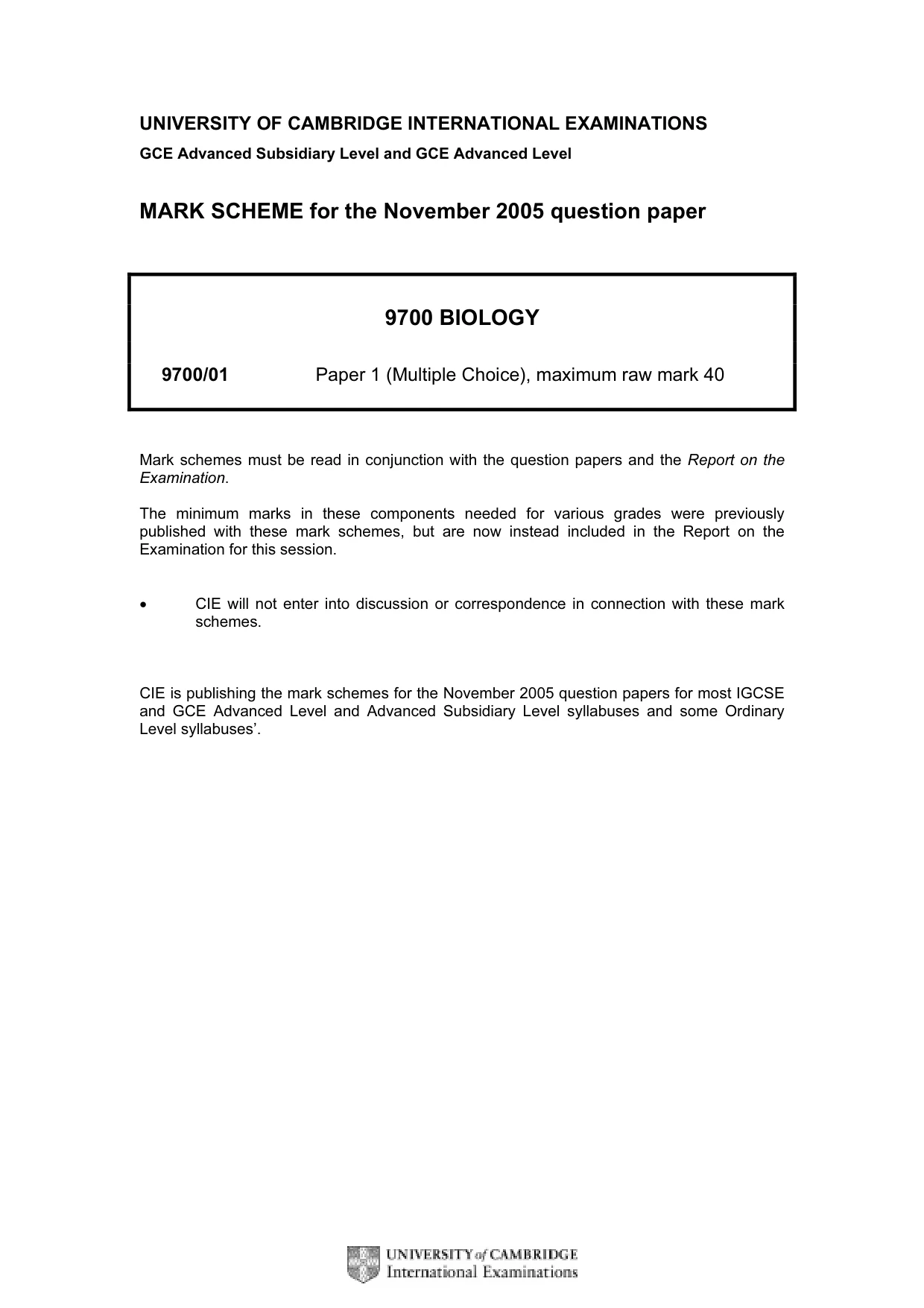 Mark scheme, page 1 of 2