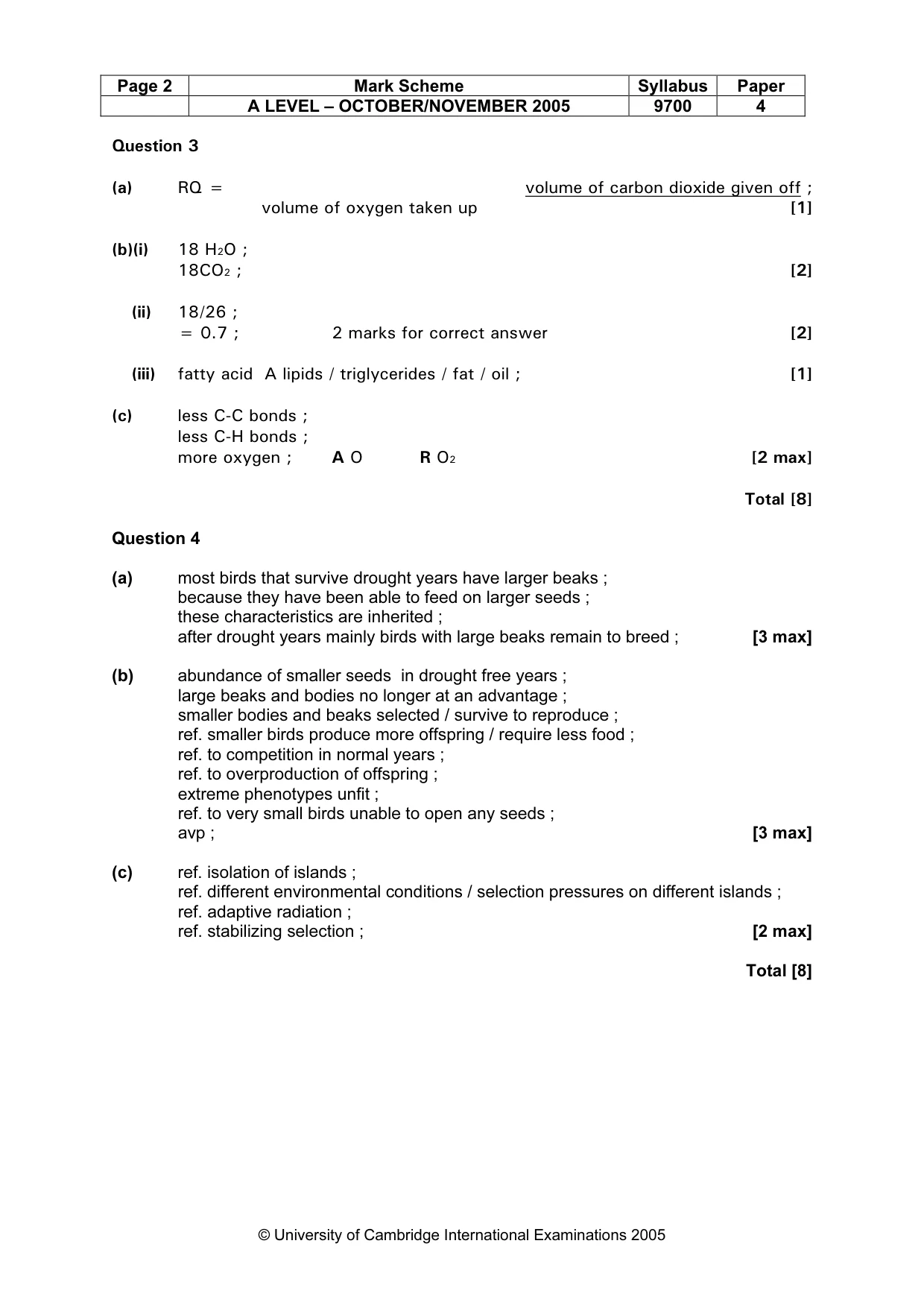 Mark scheme, page 3 of 6