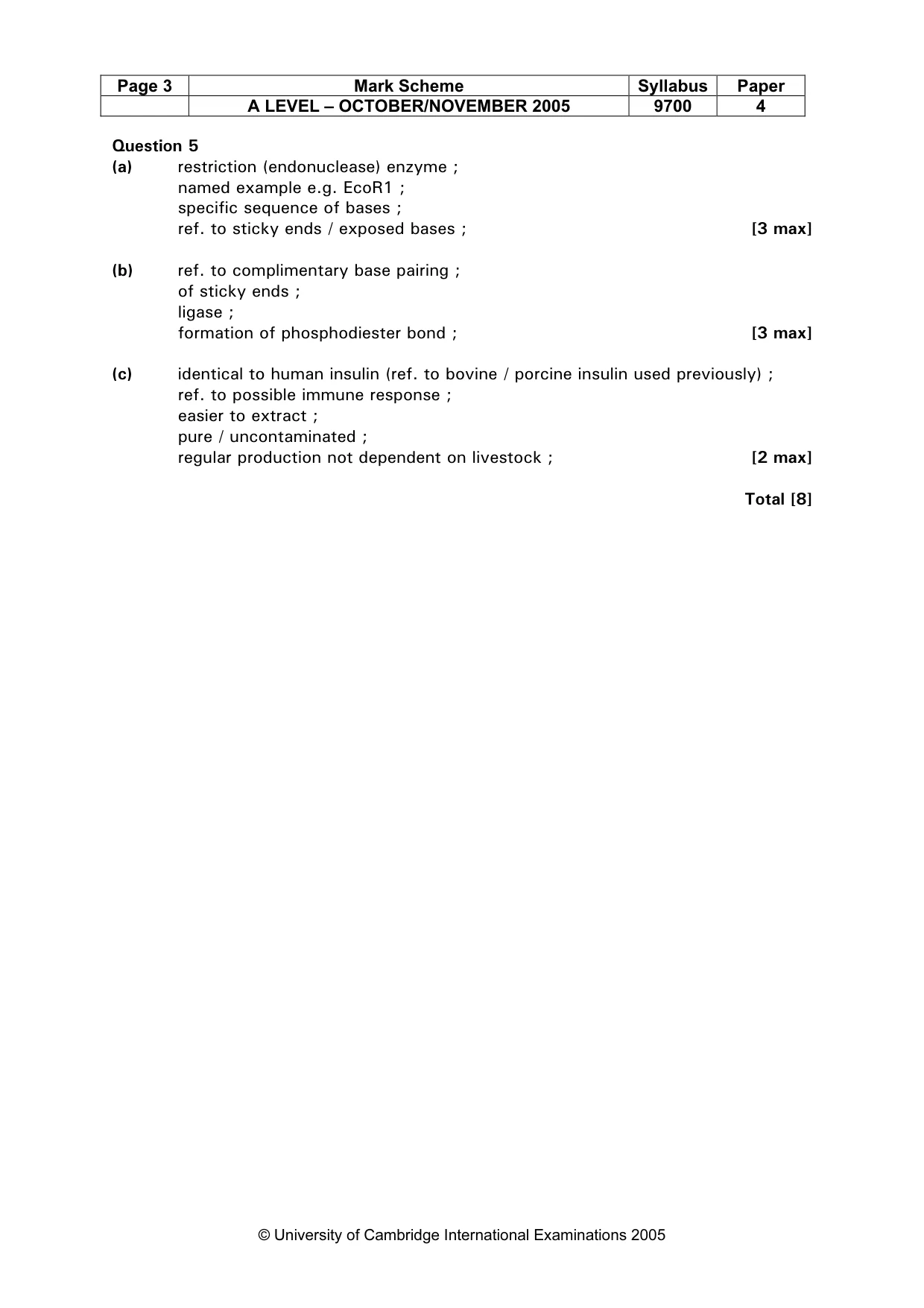 Mark scheme, page 4 of 6