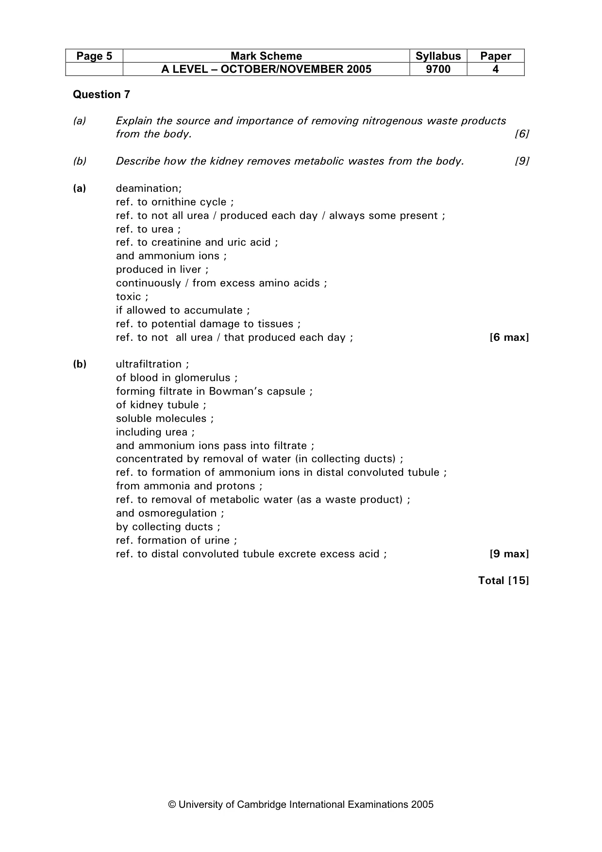 Mark scheme, page 6 of 6