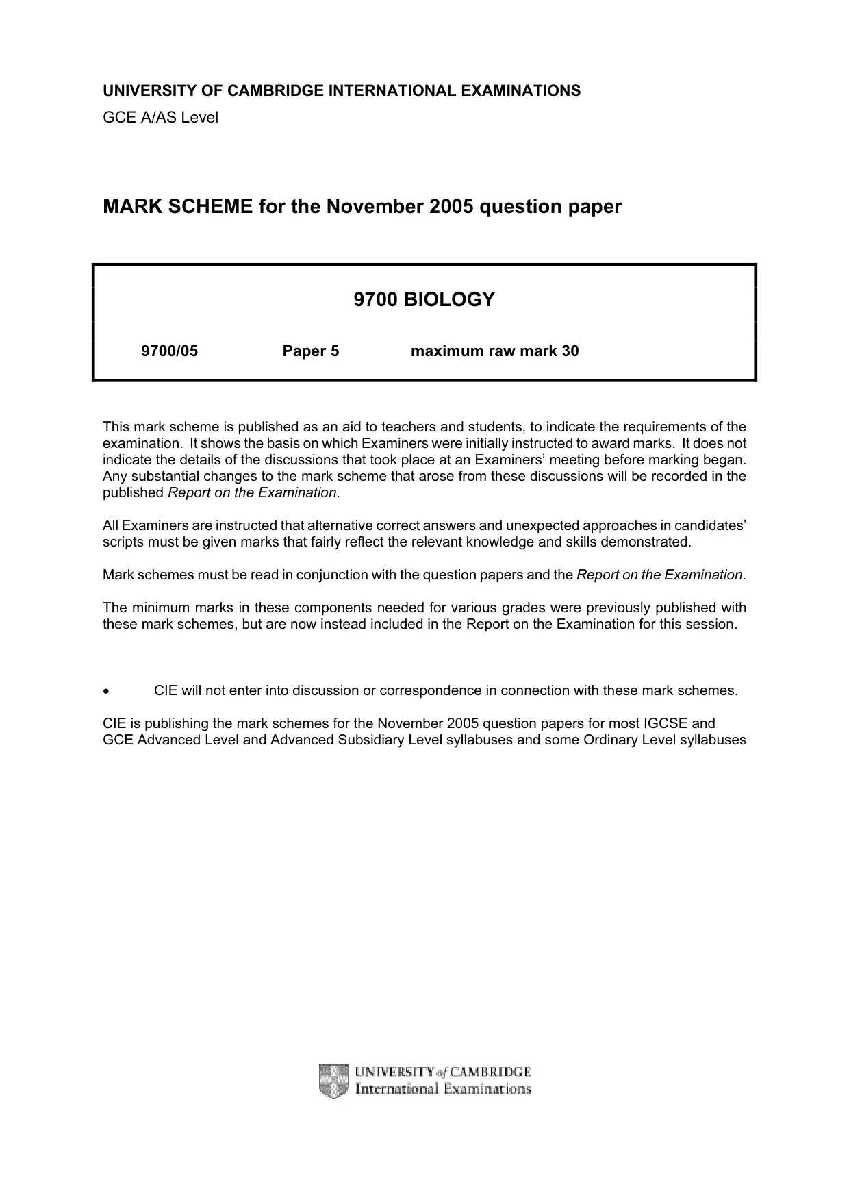 Mark scheme, page 1 of 3