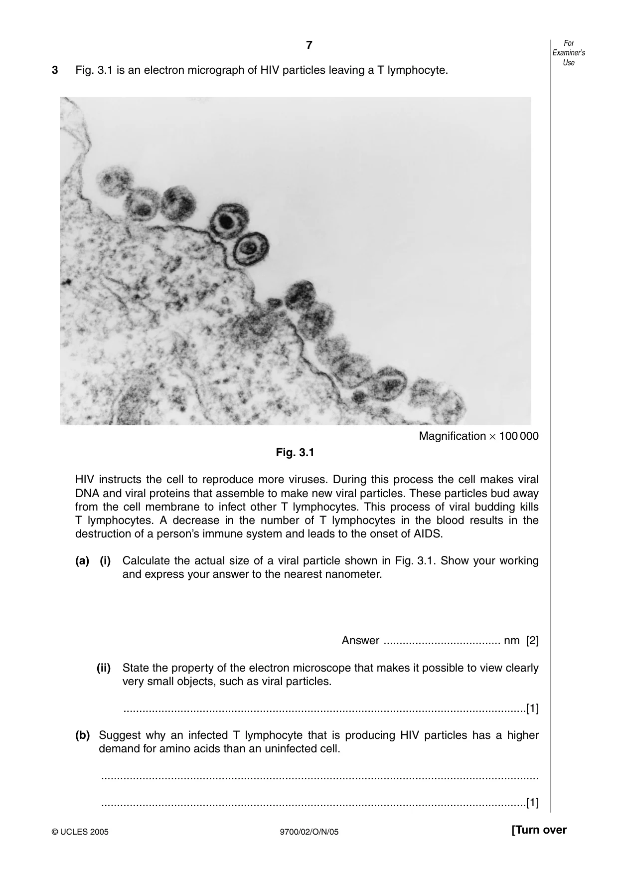 Cambridge A Level Biology 9700 2005 Oct/Nov Paper 2 · Variant 1 question paper, page 7 of 16