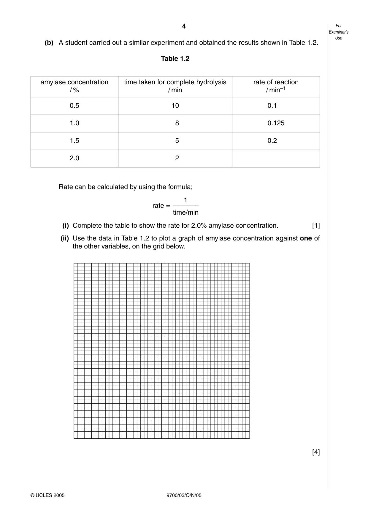 Cambridge A Level Biology 9700 2005 Oct/Nov Paper 3 · Variant 1 question paper, page 4 of 12