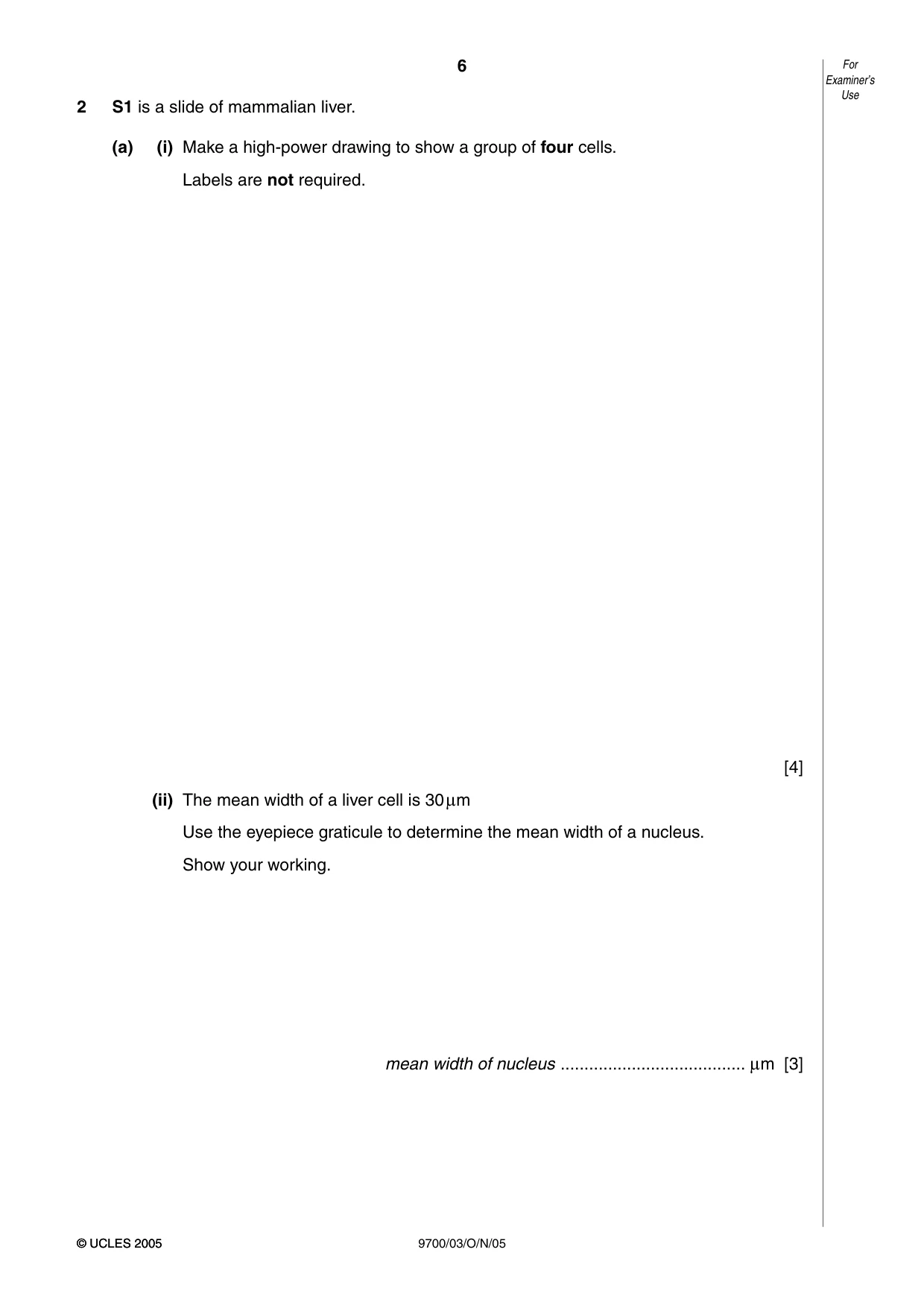 Cambridge A Level Biology 9700 2005 Oct/Nov Paper 3 · Variant 1 question paper, page 6 of 12