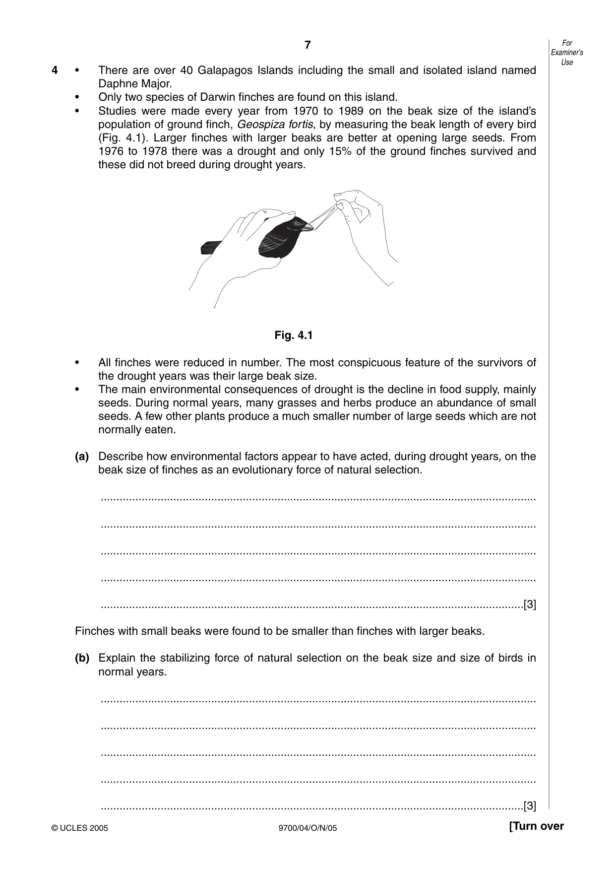 Cambridge A Level Biology 9700 2005 Oct/Nov Paper 4 · Variant 1 question paper, page 7 of 12
