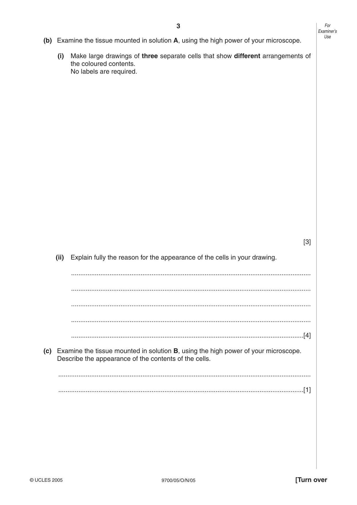 Cambridge A Level Biology 9700 2005 Oct/Nov Paper 5 · Variant 1 question paper, page 3 of 8