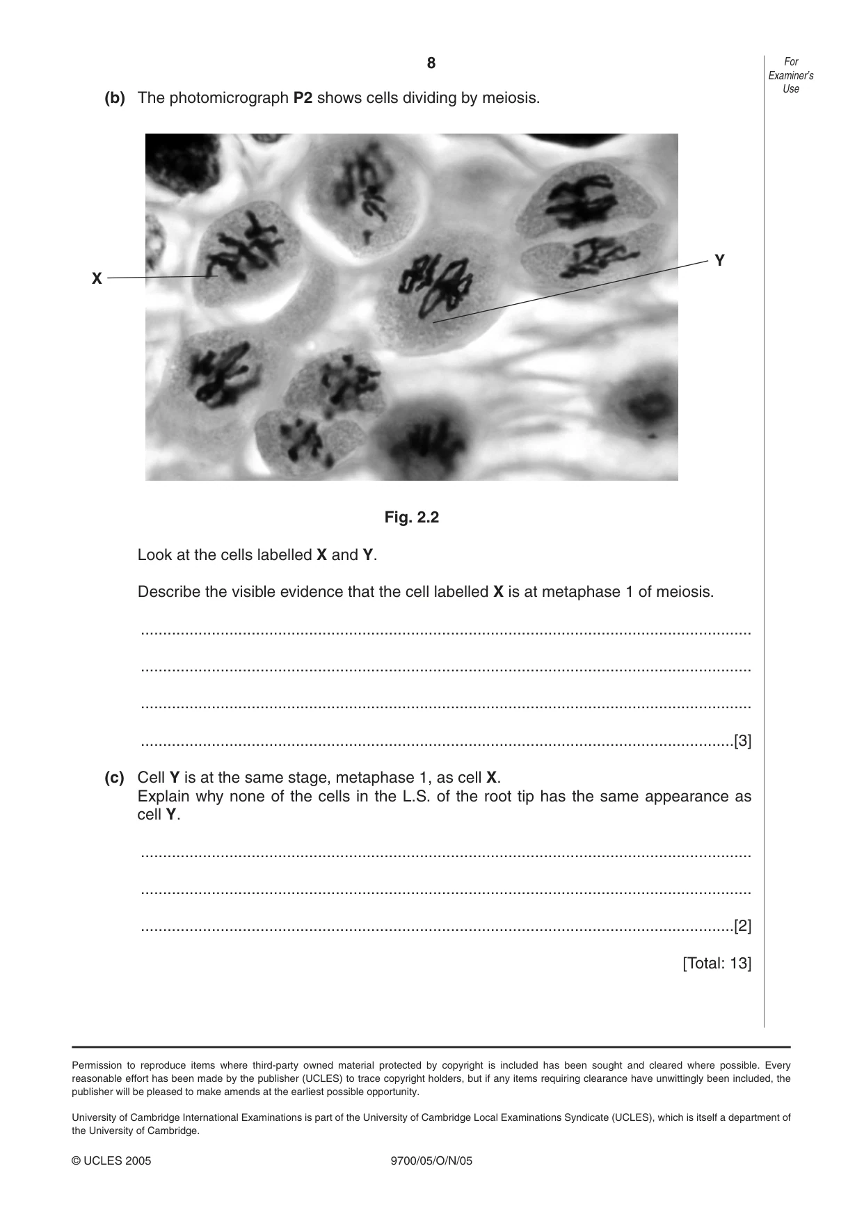 Cambridge A Level Biology 9700 2005 Oct/Nov Paper 5 · Variant 1 question paper, page 8 of 8