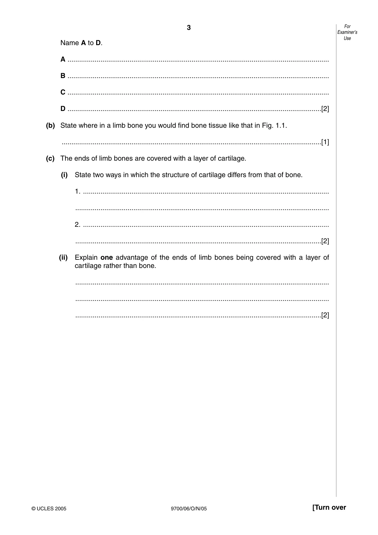 Cambridge A Level Biology 9700 2005 Oct/Nov Paper 6 · Variant 1 question paper, page 3 of 36