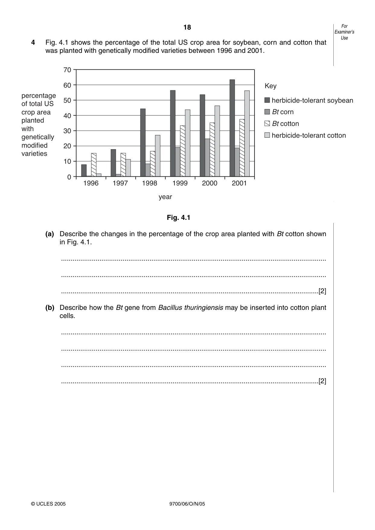 Cambridge A Level Biology 9700 2005 Oct/Nov Paper 6 · Variant 1 question paper, page 18 of 36