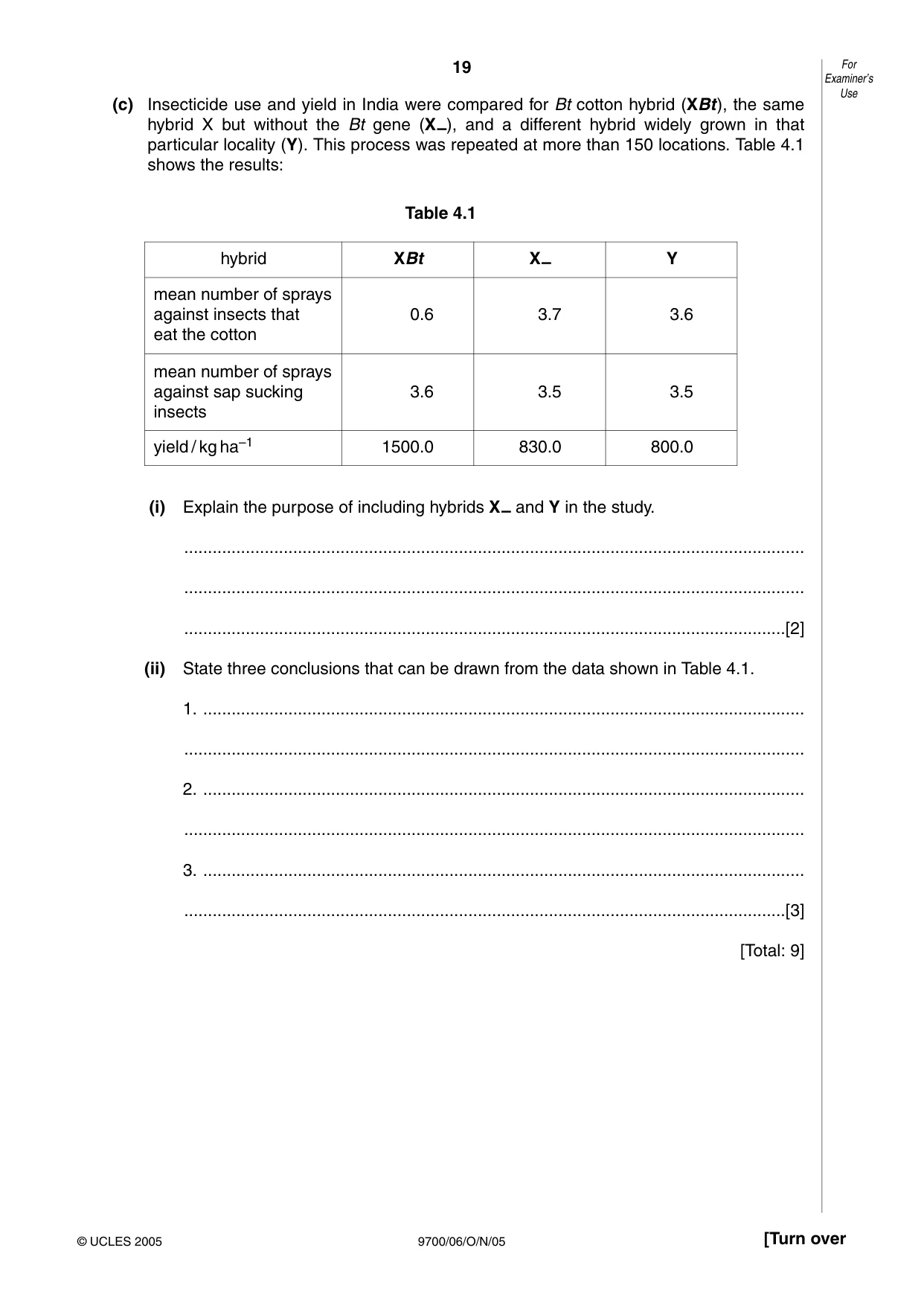 Cambridge A Level Biology 9700 2005 Oct/Nov Paper 6 · Variant 1 question paper, page 19 of 36