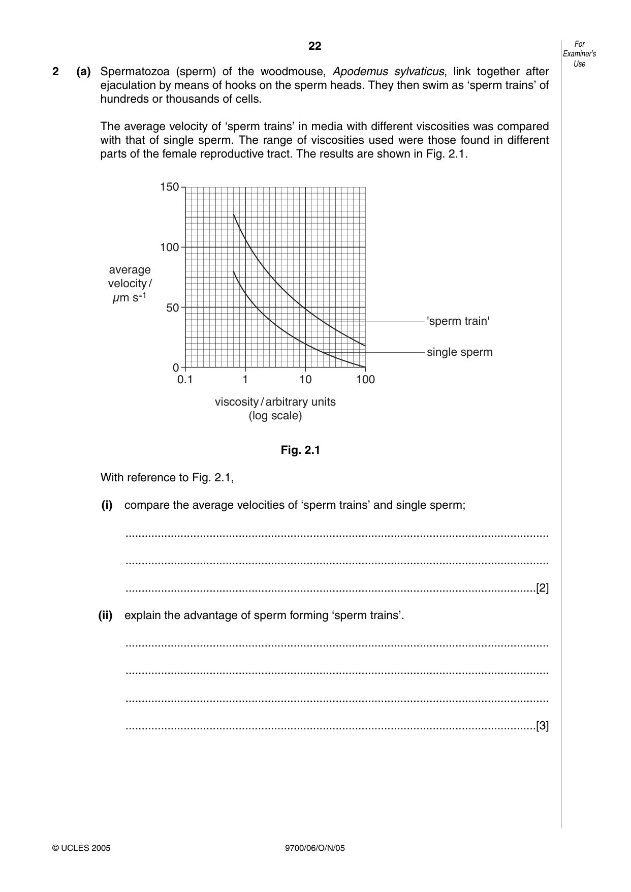 Cambridge A Level Biology 9700 2005 Oct/Nov Paper 6 · Variant 1 question paper, page 22 of 36