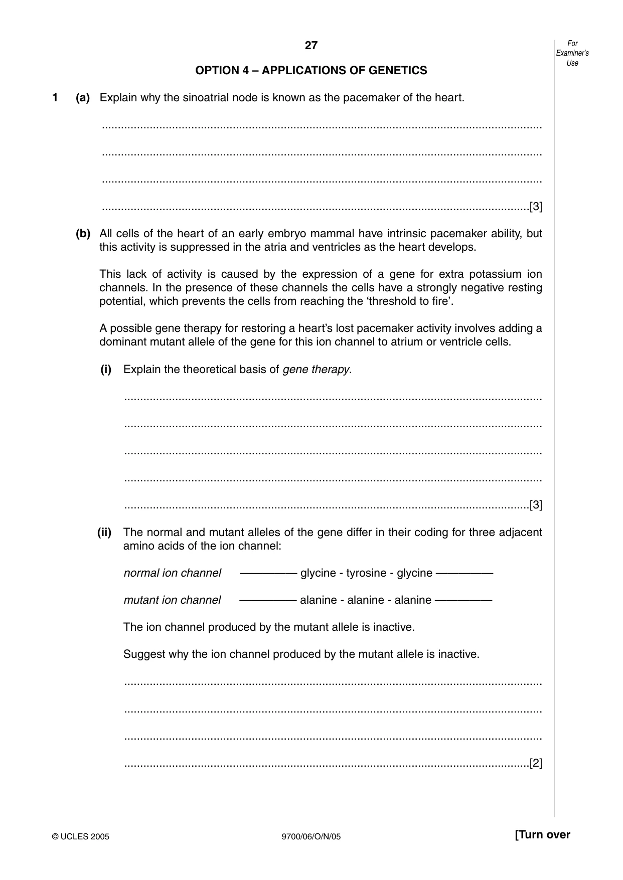 Cambridge A Level Biology 9700 2005 Oct/Nov Paper 6 · Variant 1 question paper, page 27 of 36