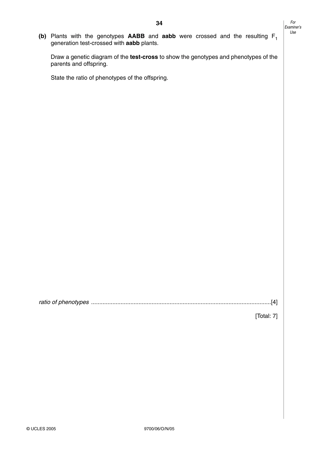 Cambridge A Level Biology 9700 2005 Oct/Nov Paper 6 · Variant 1 question paper, page 34 of 36