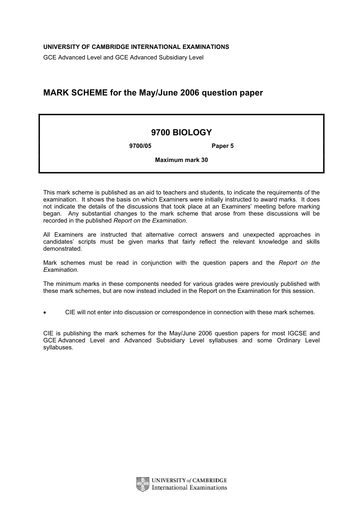 Mark scheme, page 1 of 2