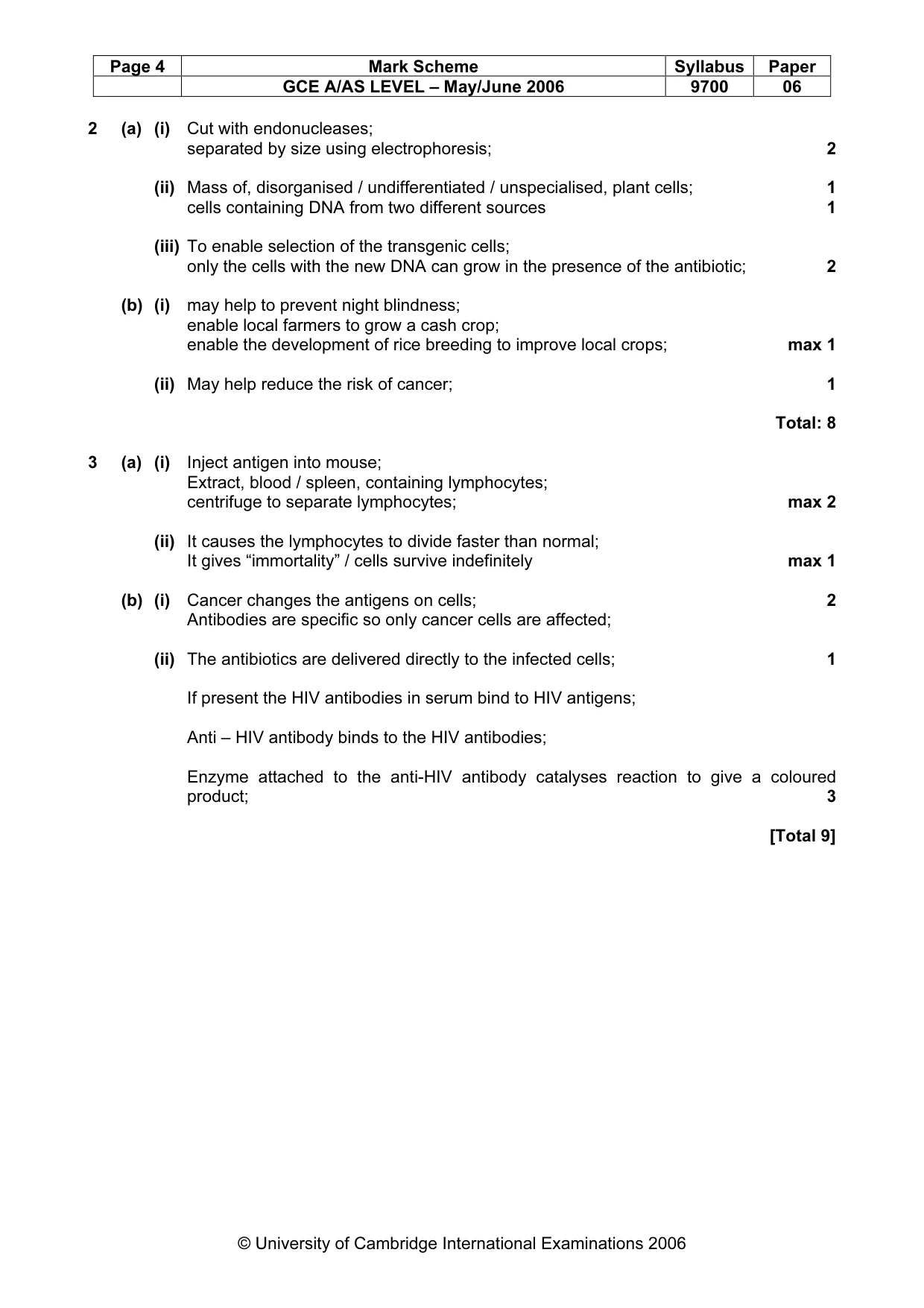 Mark scheme, page 5 of 13