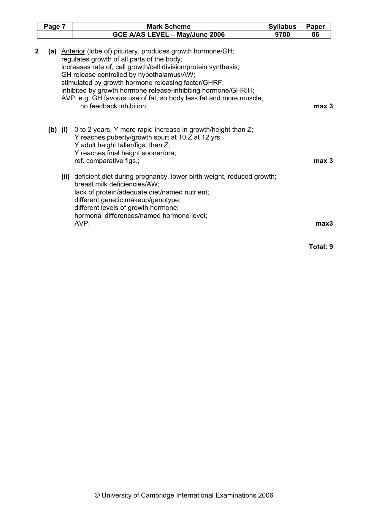 Mark scheme, page 8 of 13