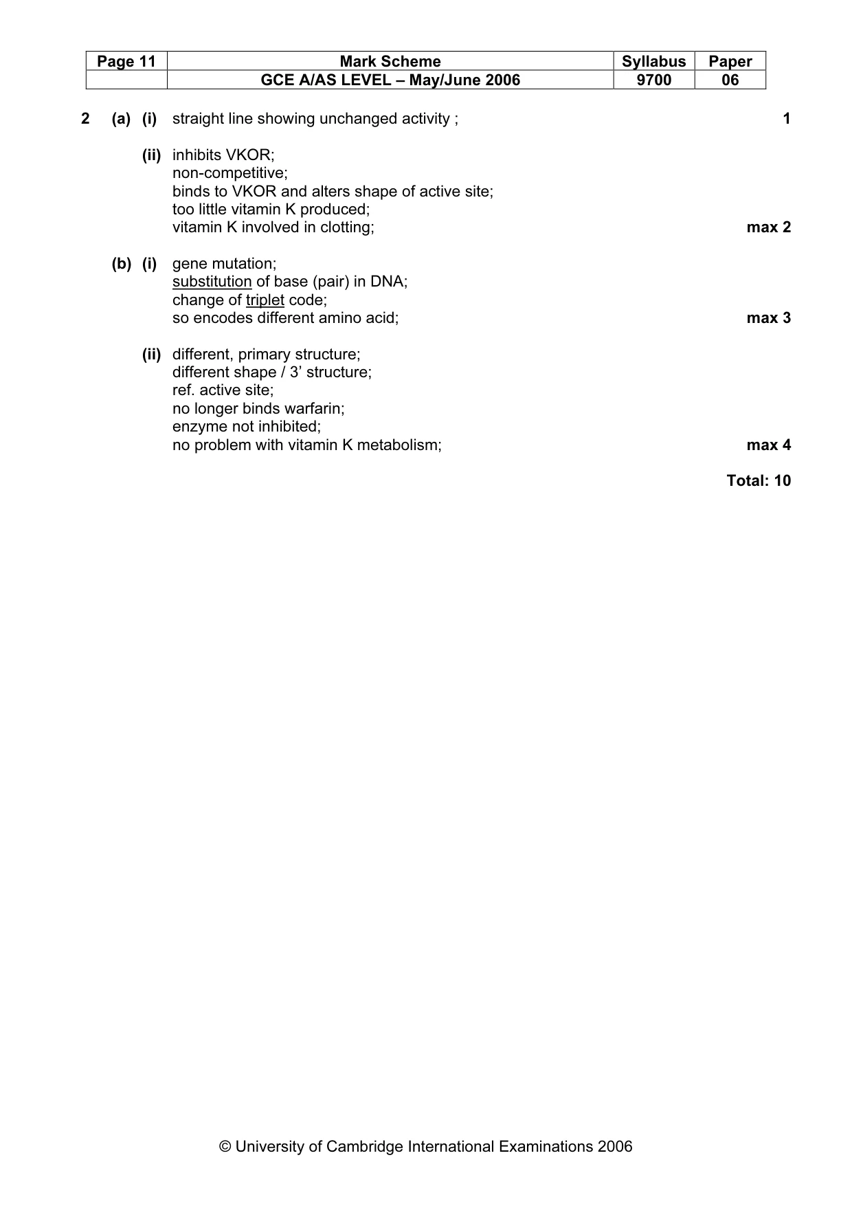 Mark scheme, page 12 of 13