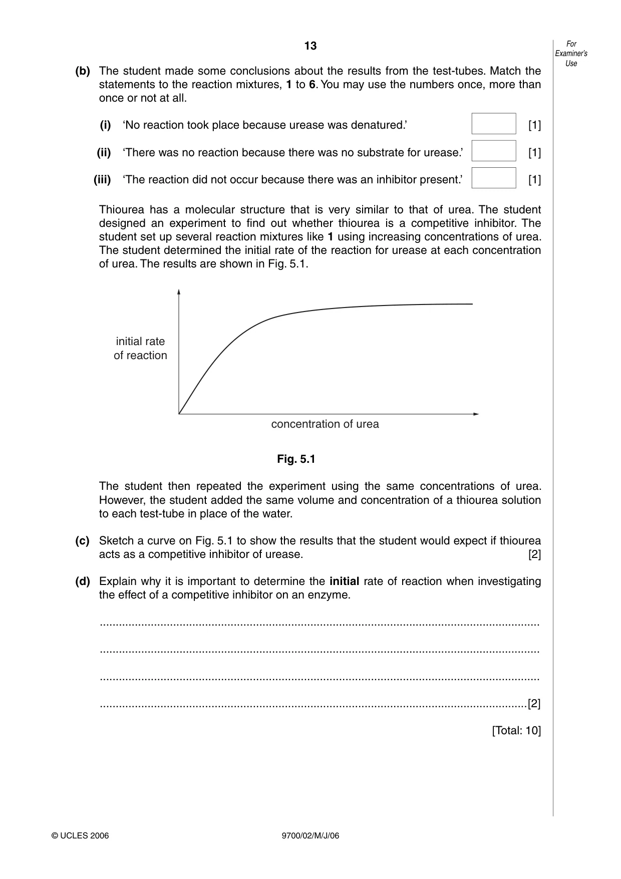 Cambridge A Level Biology 9700 2006 May/June Paper 2 · Variant 1 question paper, page 13 of 16