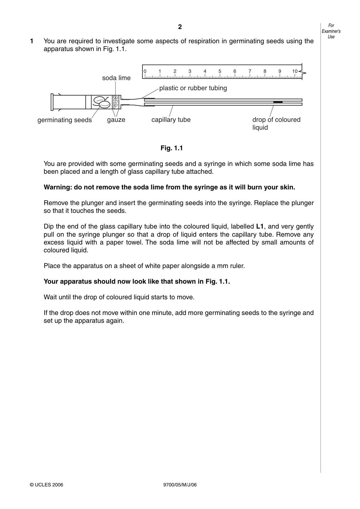 Cambridge A Level Biology 9700 2006 May/June Paper 5 · Variant 1 question paper, page 2 of 8