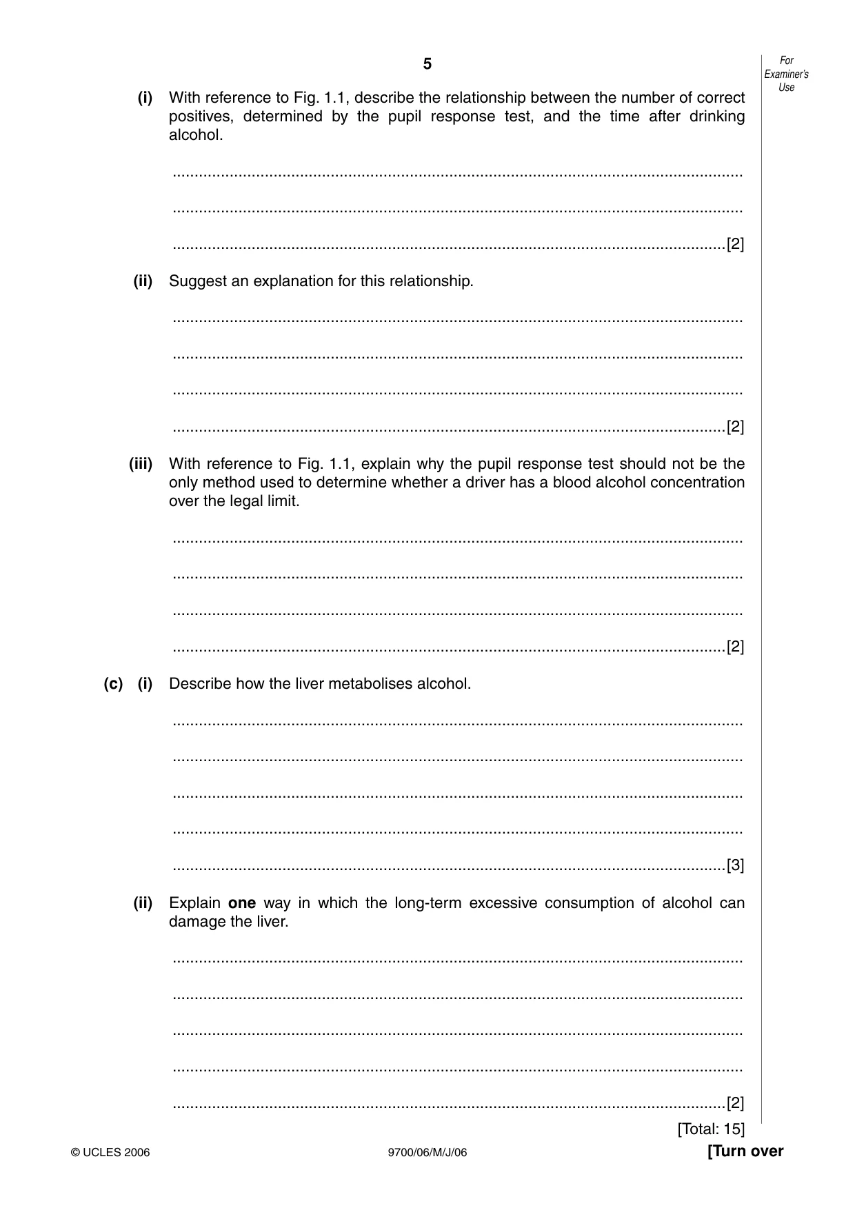 Cambridge A Level Biology 9700 2006 May/June Paper 6 · Variant 1 question paper, page 5 of 36