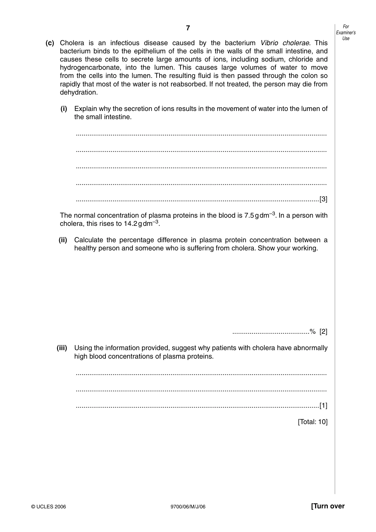 Cambridge A Level Biology 9700 2006 May/June Paper 6 · Variant 1 question paper, page 7 of 36