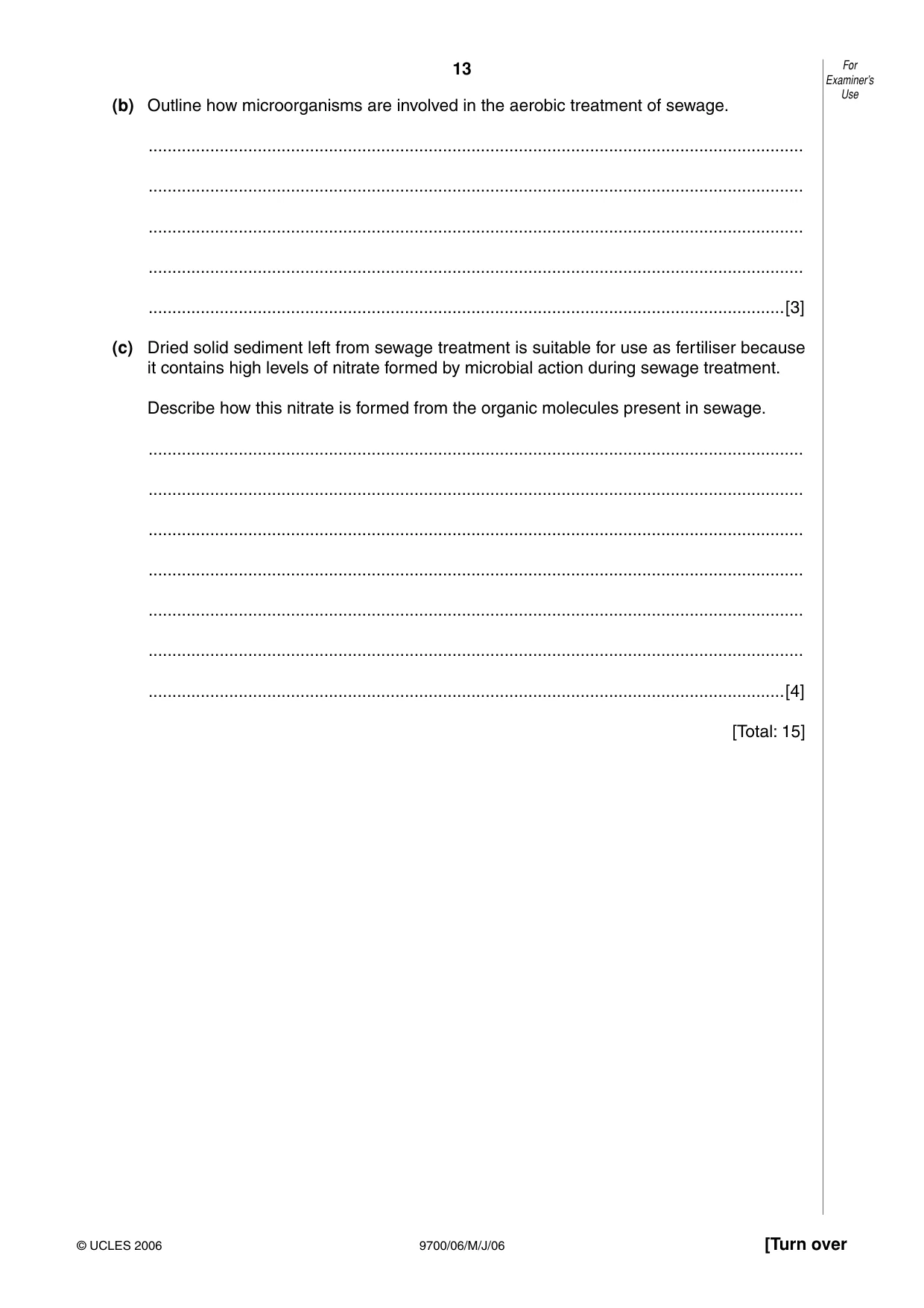 Cambridge A Level Biology 9700 2006 May/June Paper 6 · Variant 1 question paper, page 13 of 36