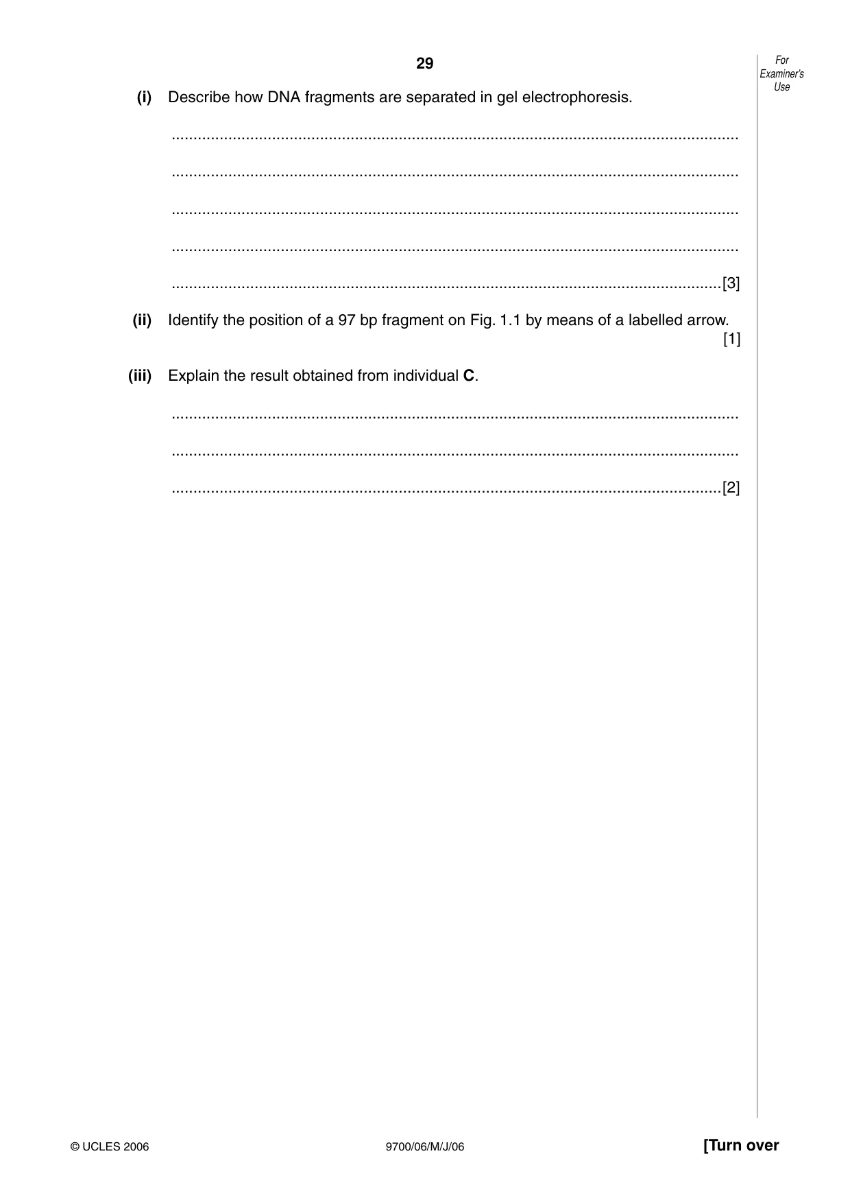 Cambridge A Level Biology 9700 2006 May/June Paper 6 · Variant 1 question paper, page 29 of 36