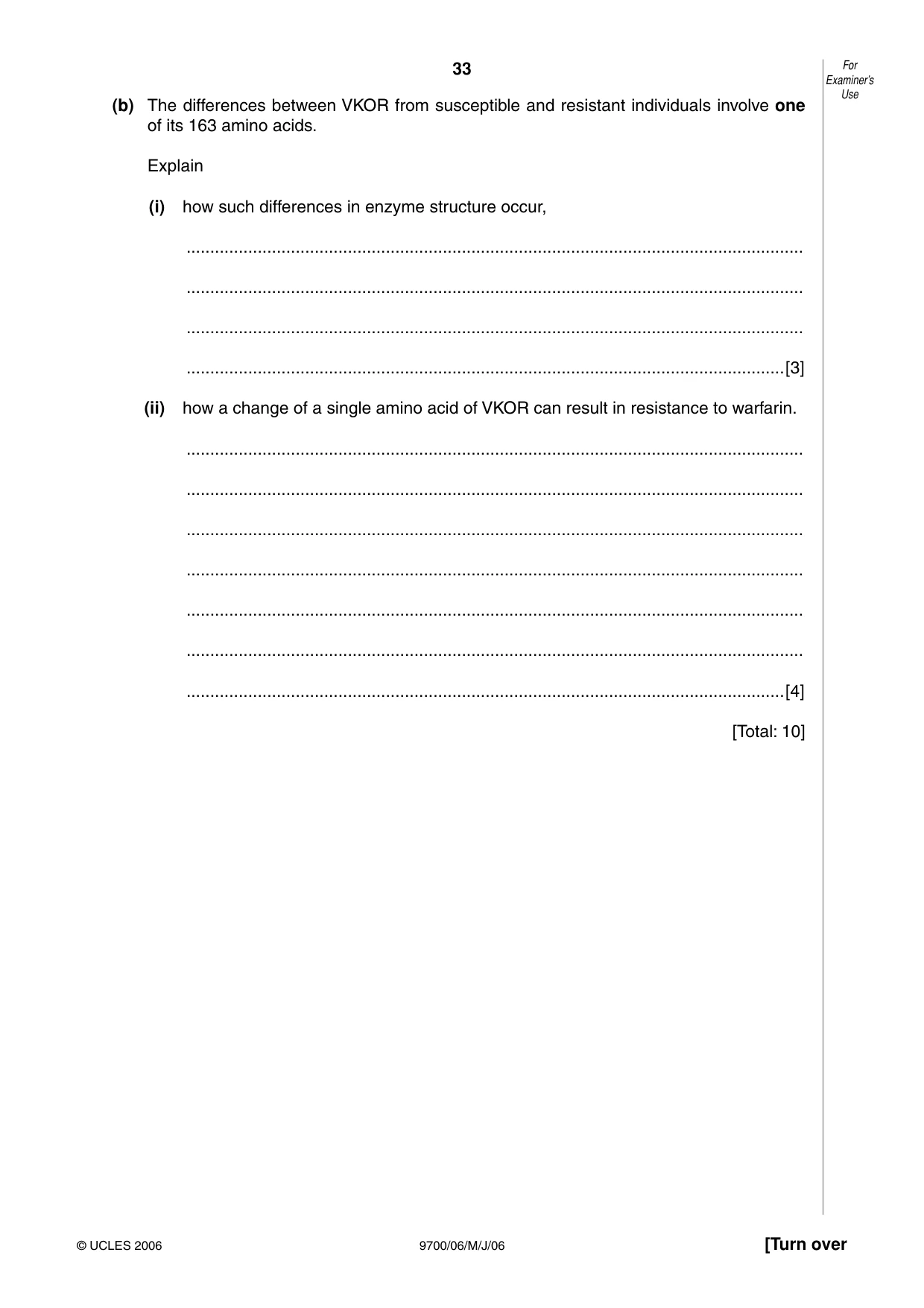 Cambridge A Level Biology 9700 2006 May/June Paper 6 · Variant 1 question paper, page 33 of 36