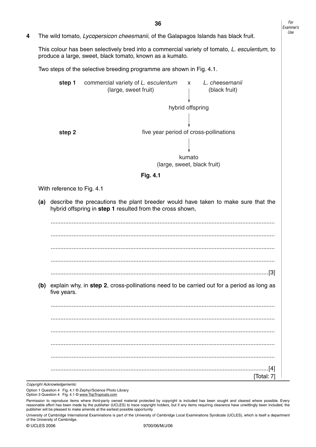 Cambridge A Level Biology 9700 2006 May/June Paper 6 · Variant 1 question paper, page 36 of 36