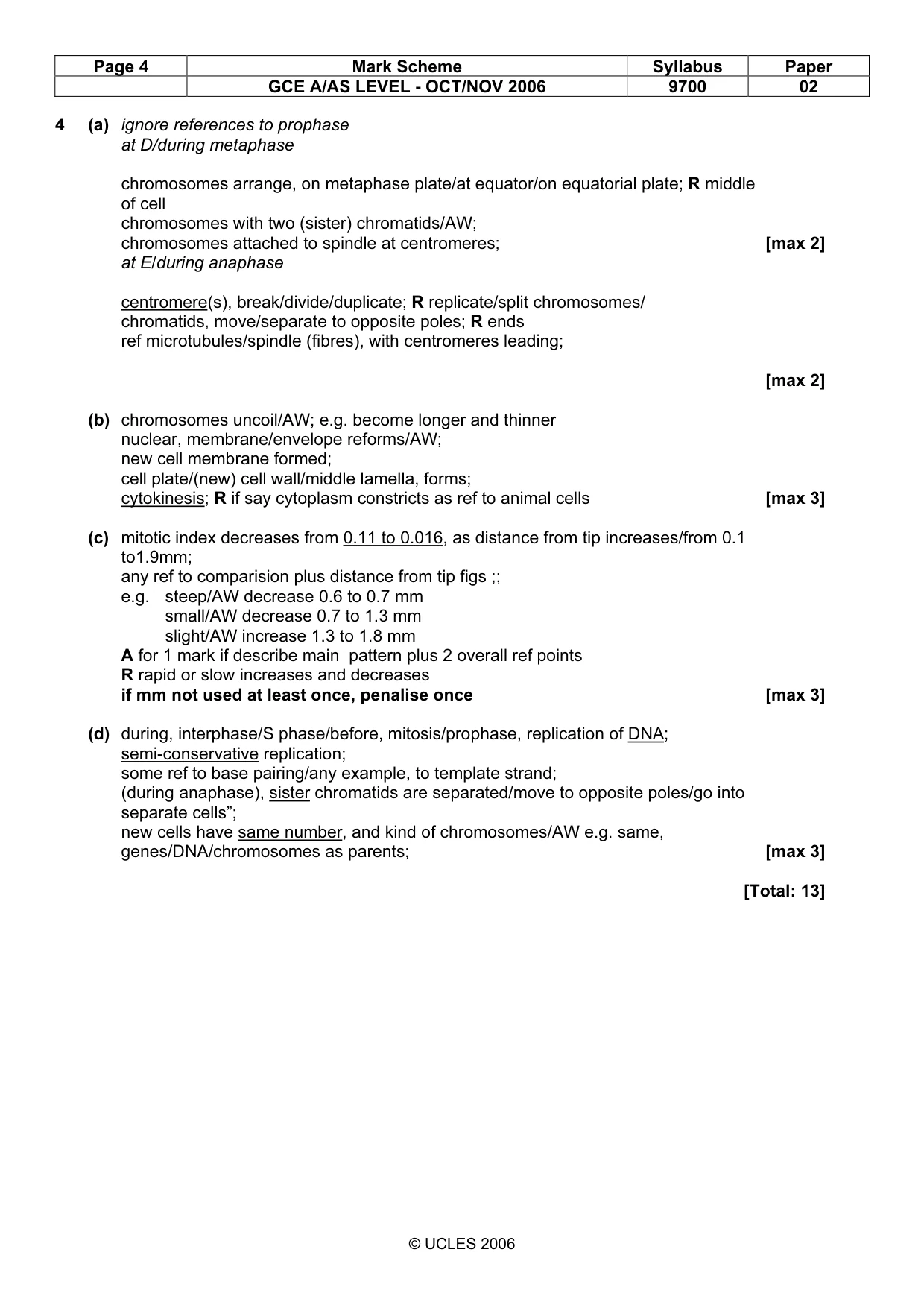 Mark scheme, page 4 of 6