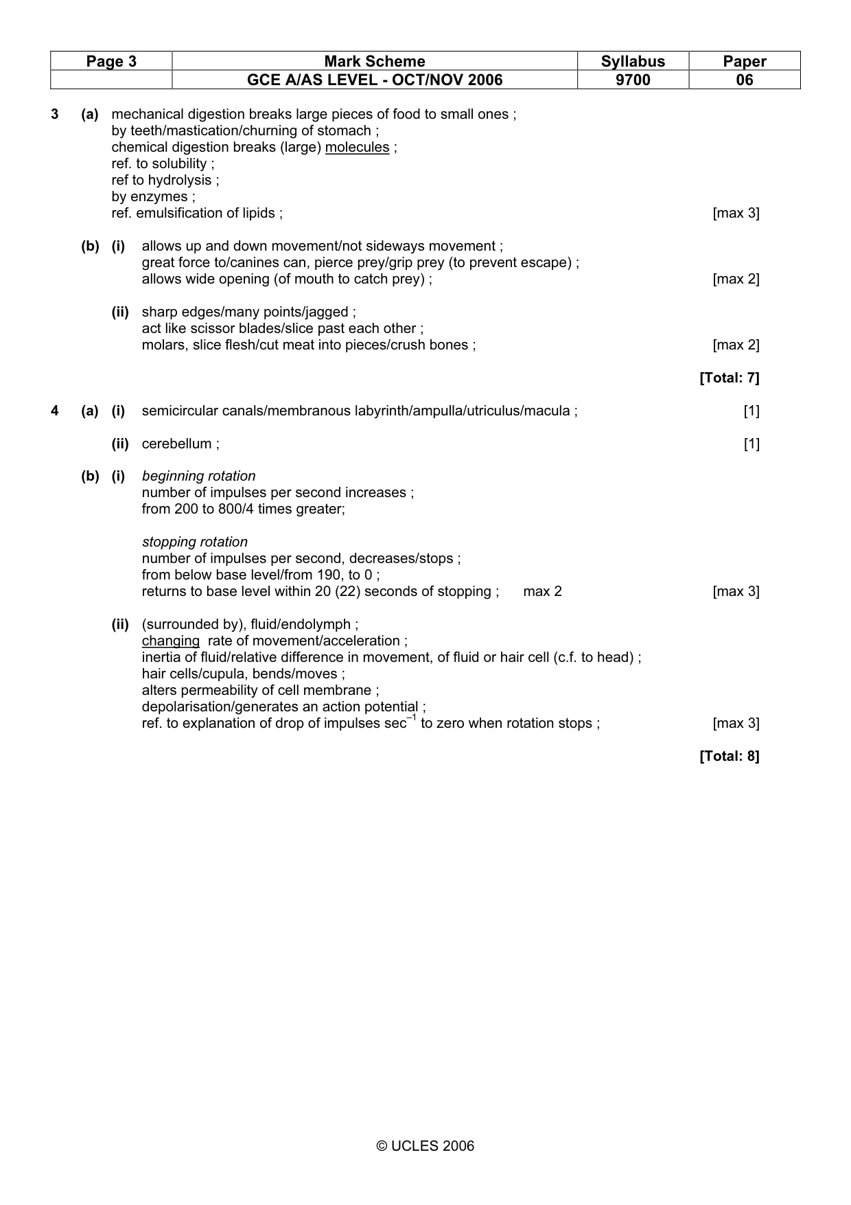 Mark scheme, page 3 of 9