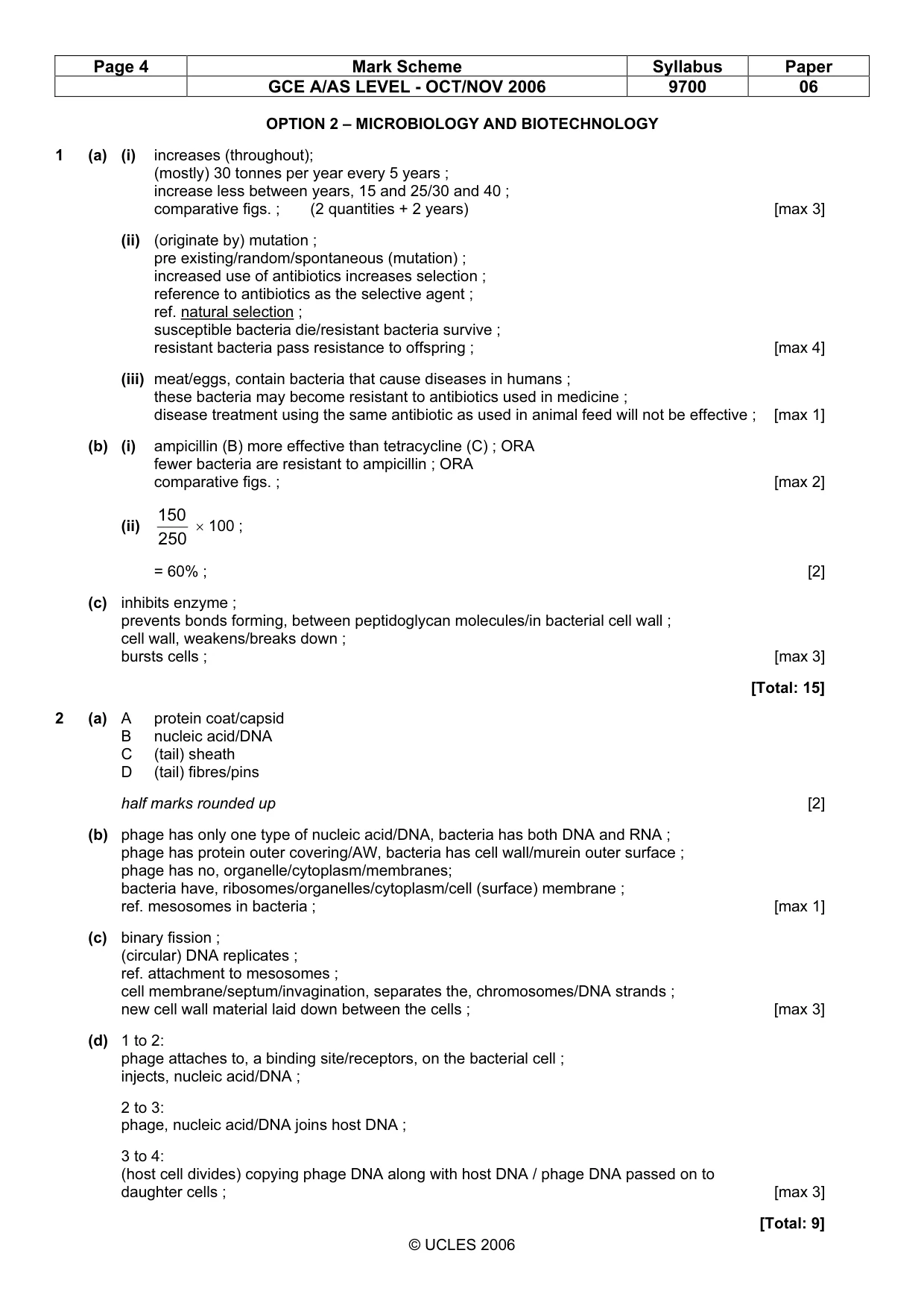 Mark scheme, page 4 of 9