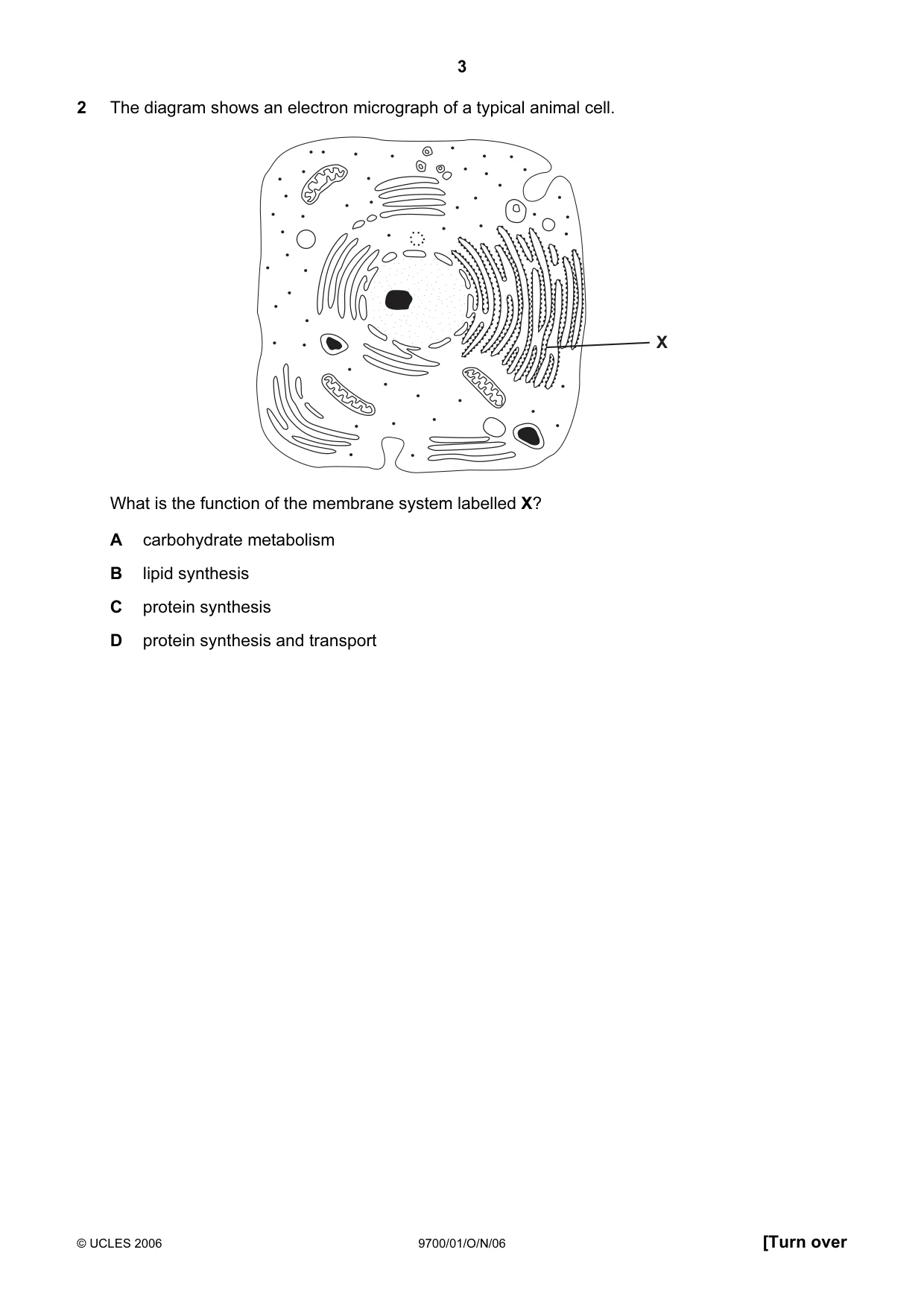 Cambridge A Level Biology 9700 2006 Oct/Nov Paper 1 · Variant 1 question paper, page 3 of 20