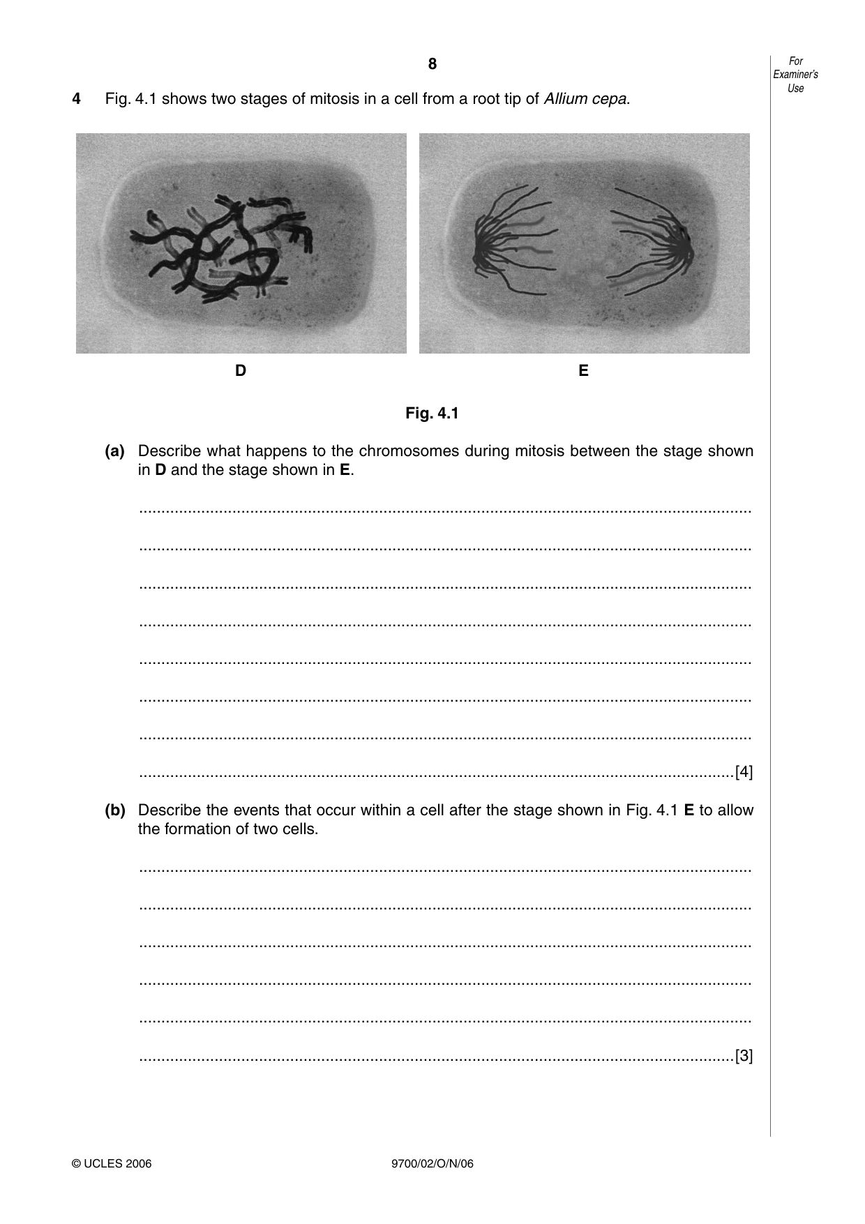 Cambridge A Level Biology 9700 2006 Oct/Nov Paper 2 · Variant 1 question paper, page 8 of 16