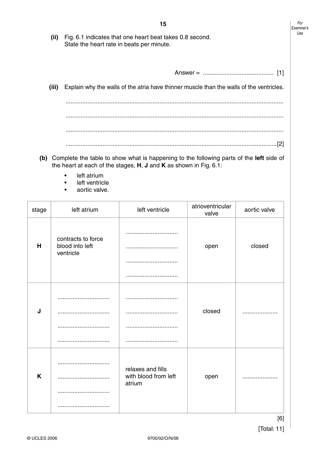 Cambridge A Level Biology 9700 2006 Oct/Nov Paper 2 · Variant 1 question paper, page 15 of 16
