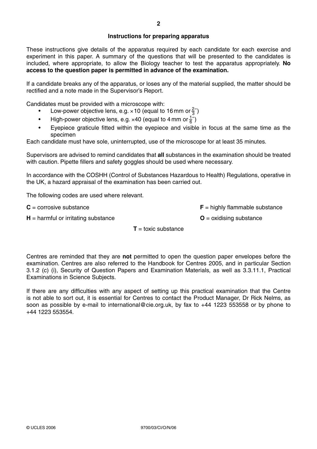 Cambridge A Level Biology 9700 2006 Oct/Nov Paper 3 · Variant 1 question paper, page 2 of 8