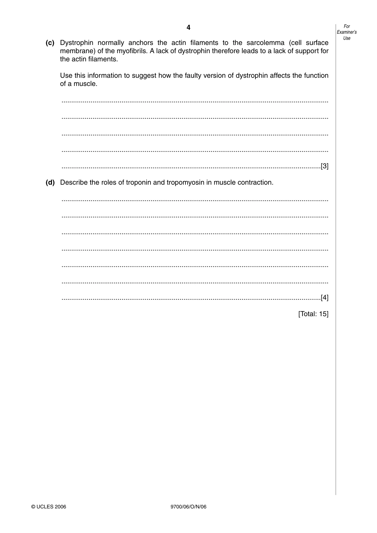 Cambridge A Level Biology 9700 2006 Oct/Nov Paper 6 · Variant 1 question paper, page 4 of 36