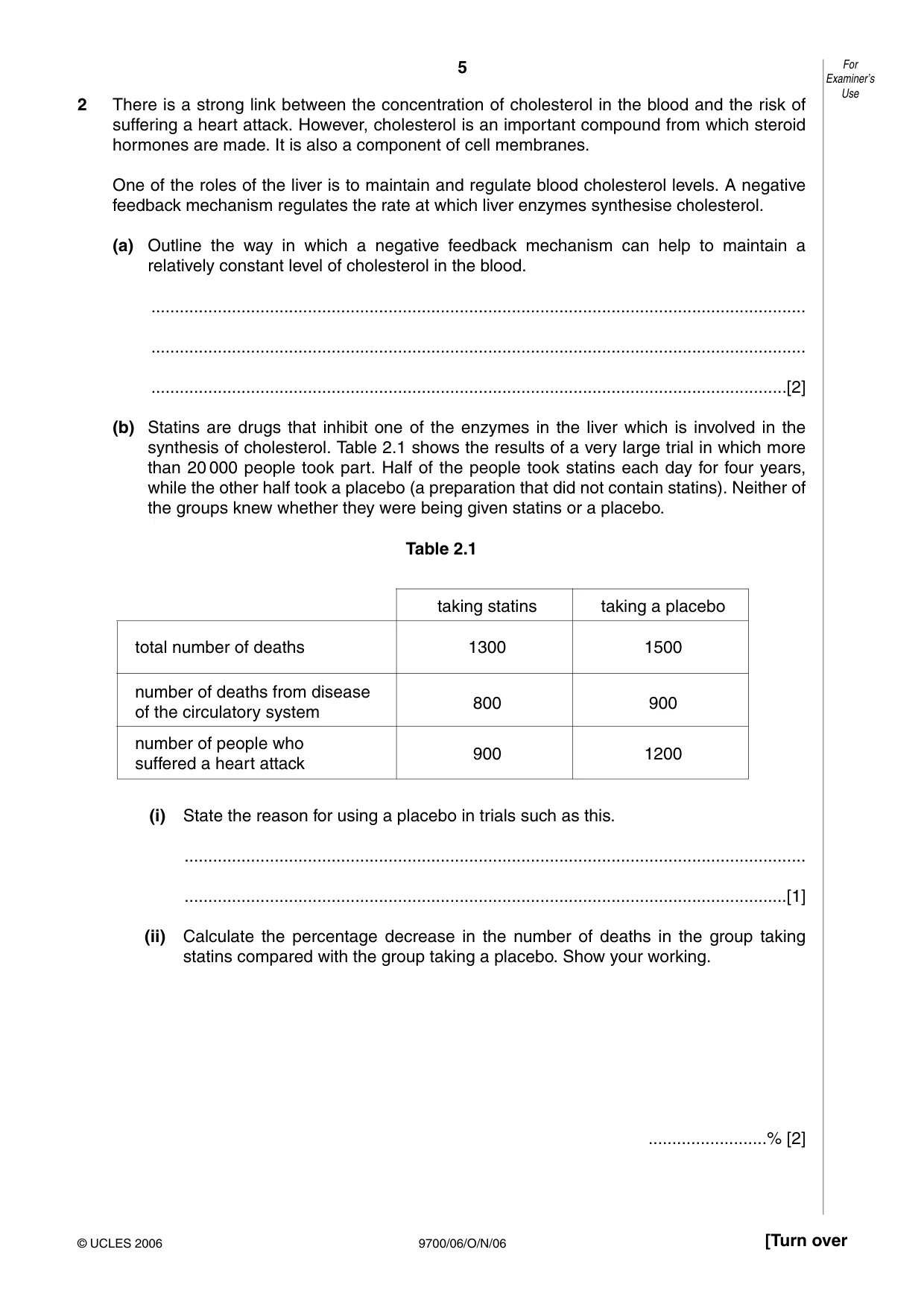 Cambridge A Level Biology 9700 2006 Oct/Nov Paper 6 · Variant 1 question paper, page 5 of 36