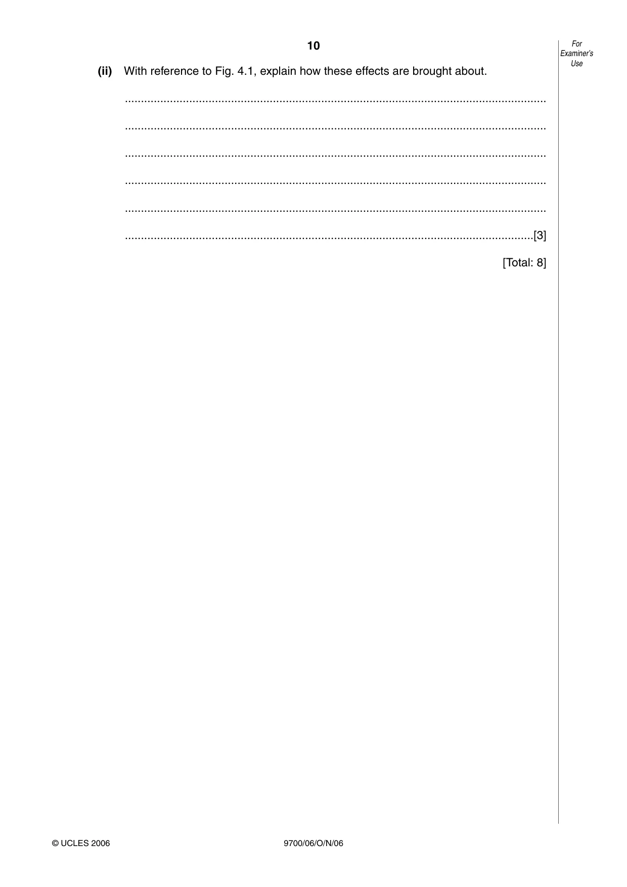 Cambridge A Level Biology 9700 2006 Oct/Nov Paper 6 · Variant 1 question paper, page 10 of 36