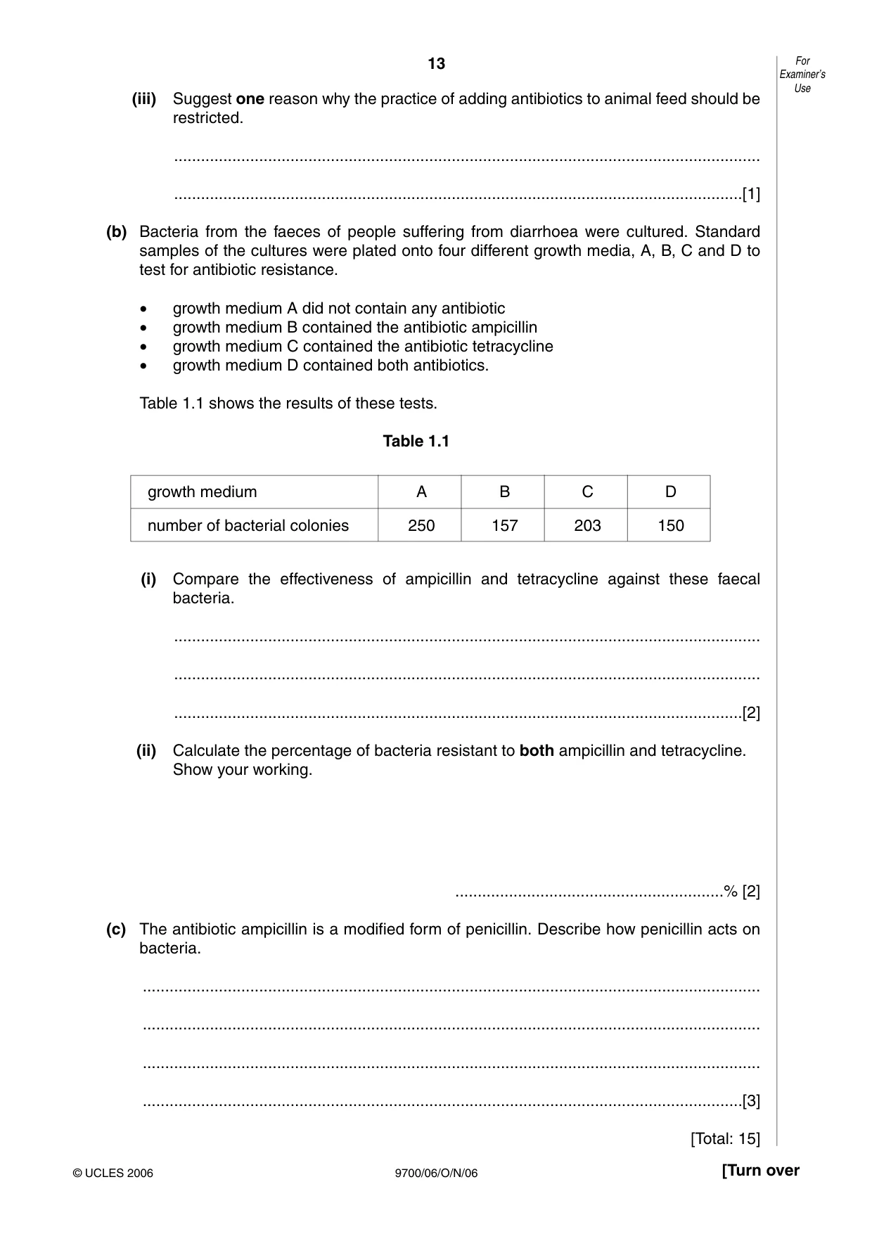 Cambridge A Level Biology 9700 2006 Oct/Nov Paper 6 · Variant 1 question paper, page 13 of 36